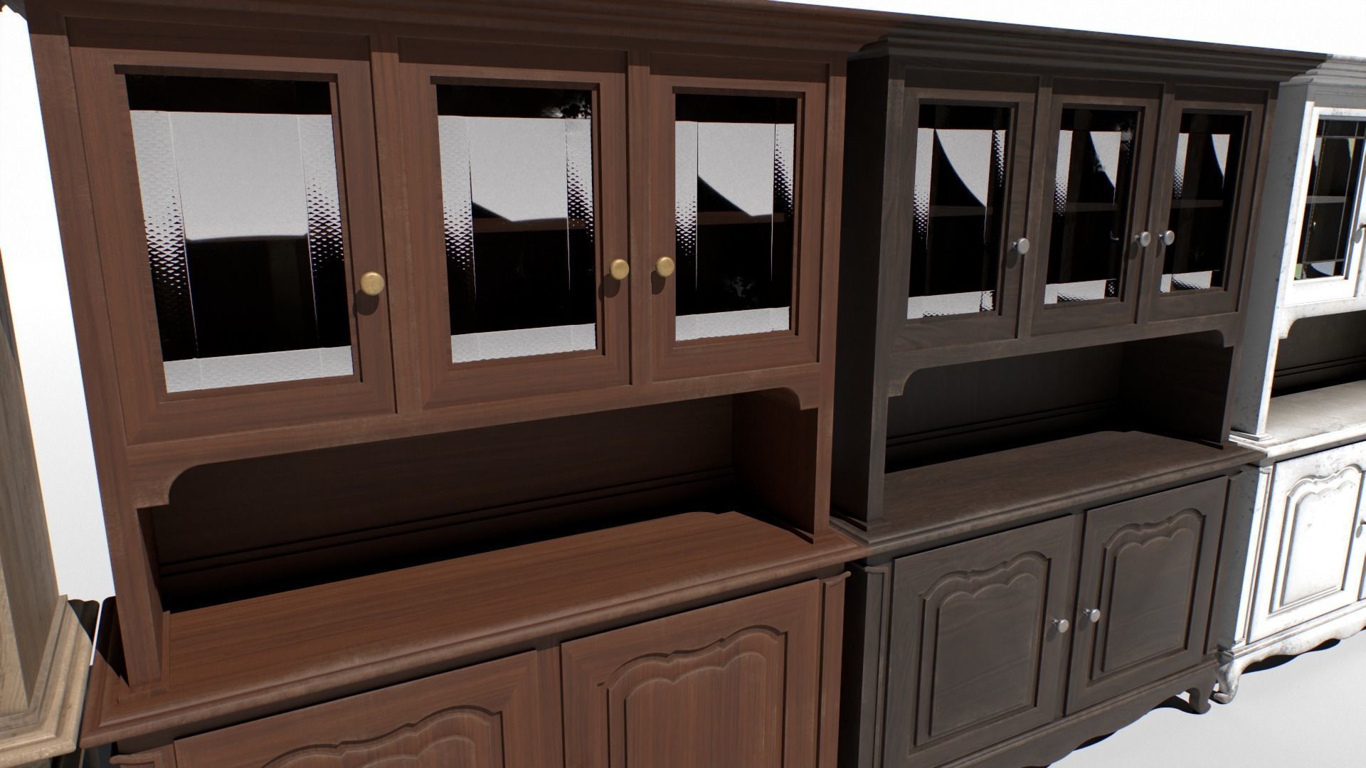 Old Cabinet set 1 Low-poly 3D model_5