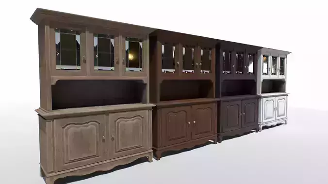 Old Cabinet set 1 Low-poly 3D model