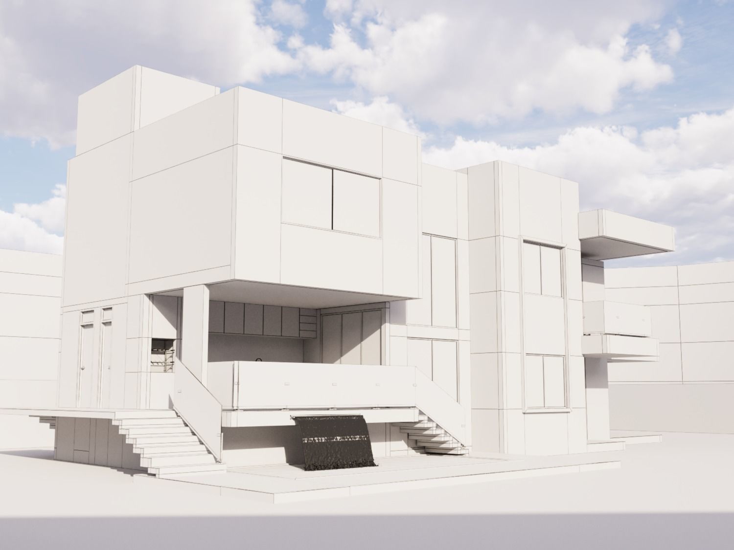 Modern House 3D model_3