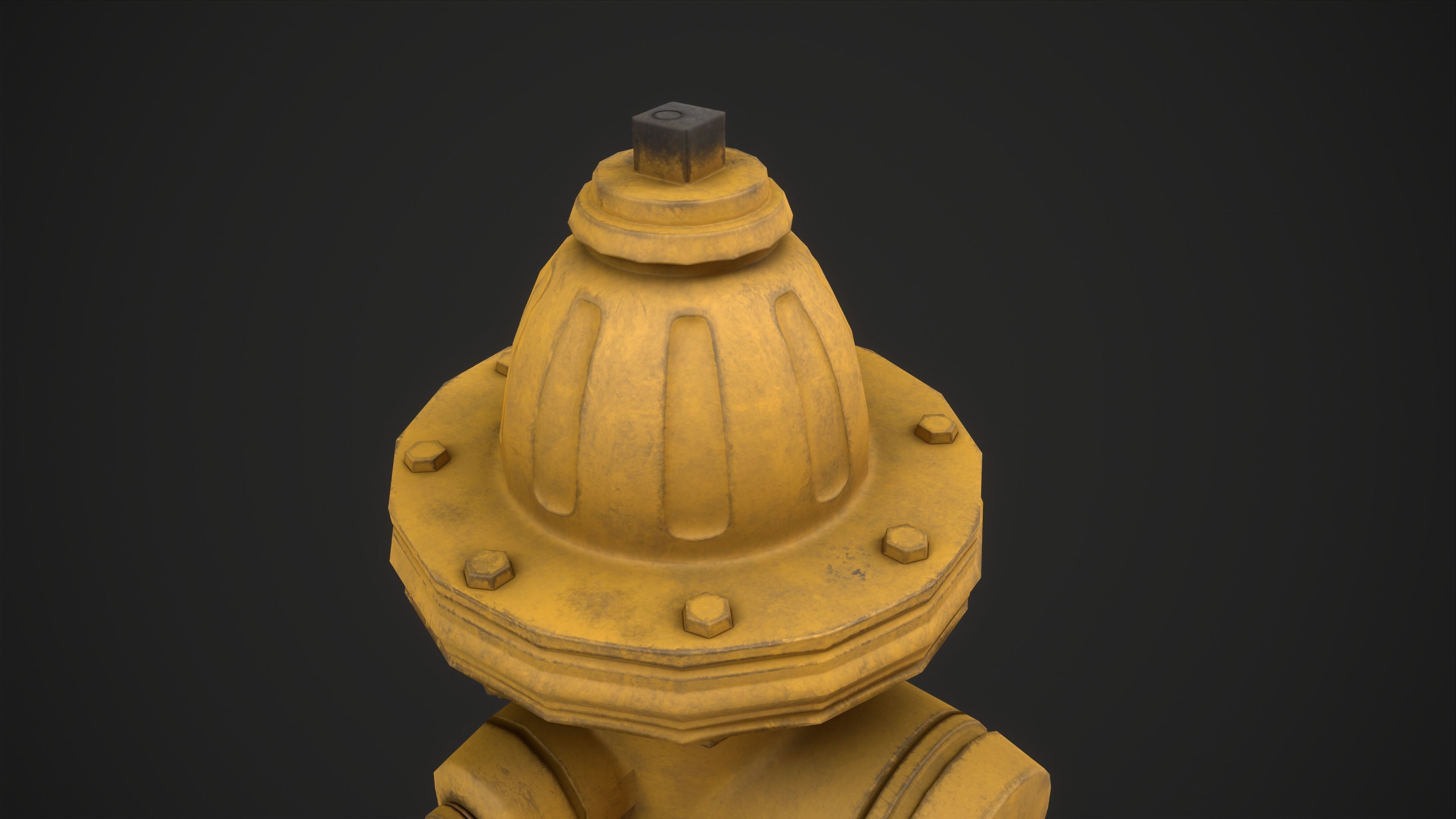 Fire hydrant Low-poly 3D model_10