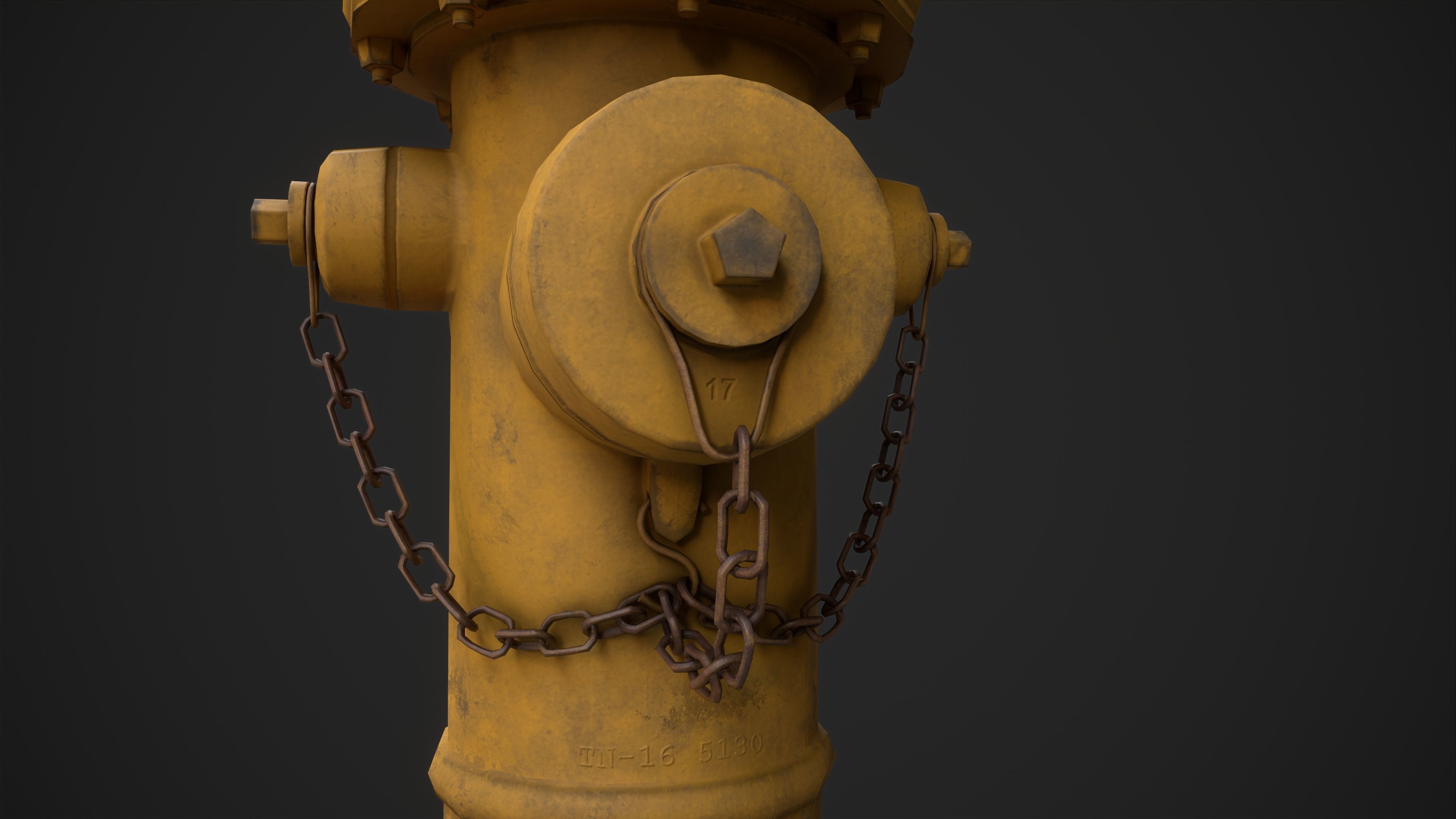 Fire hydrant Low-poly 3D model_9