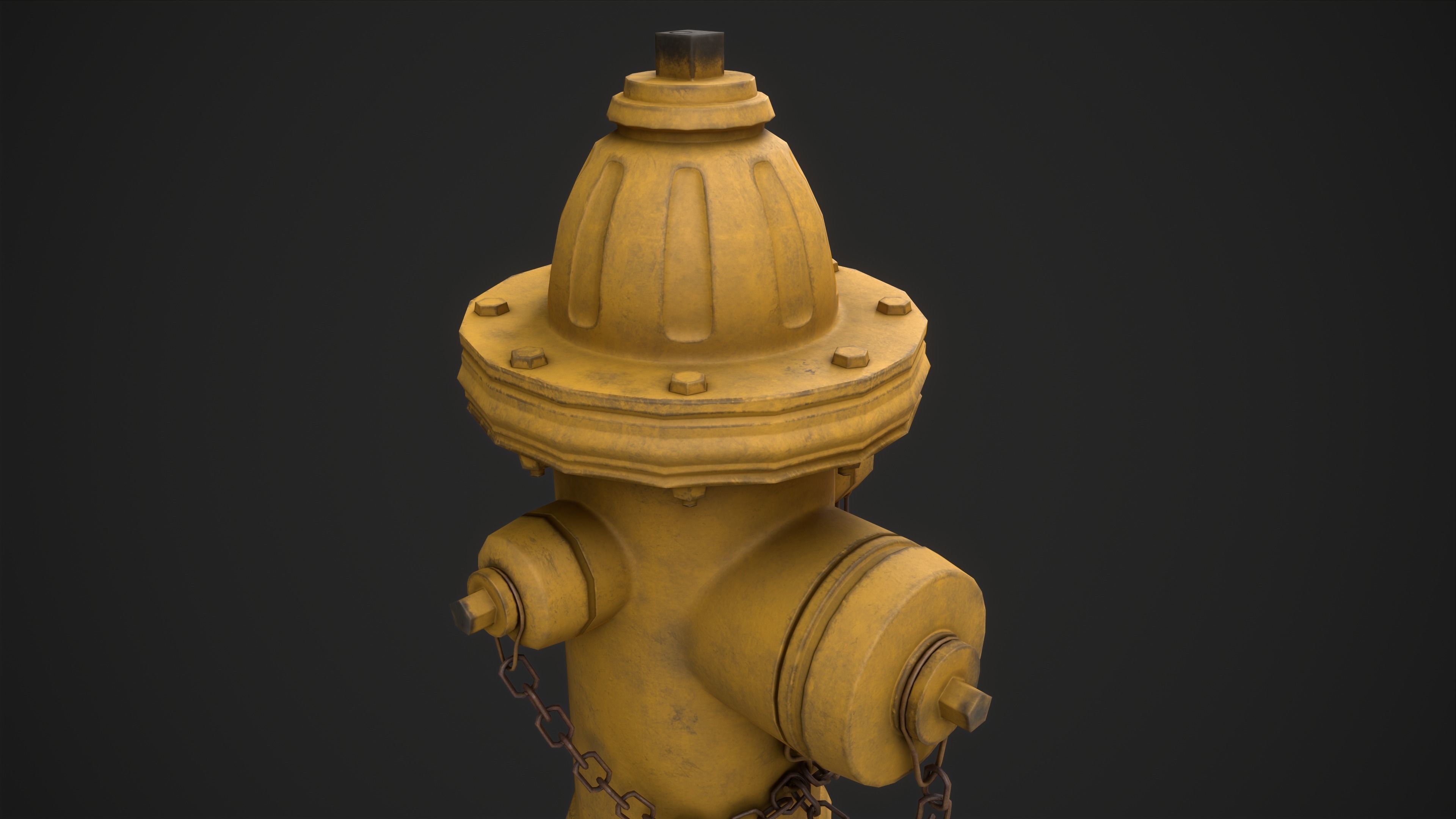 Fire hydrant Low-poly 3D model_8