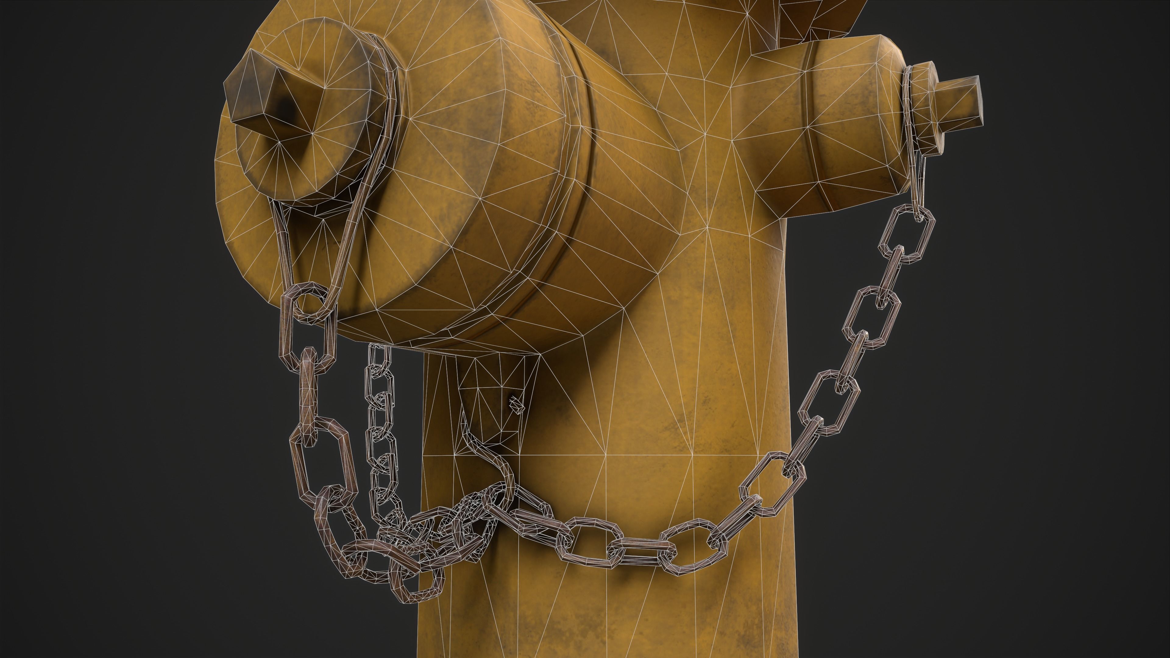 Fire hydrant Low-poly 3D model_16