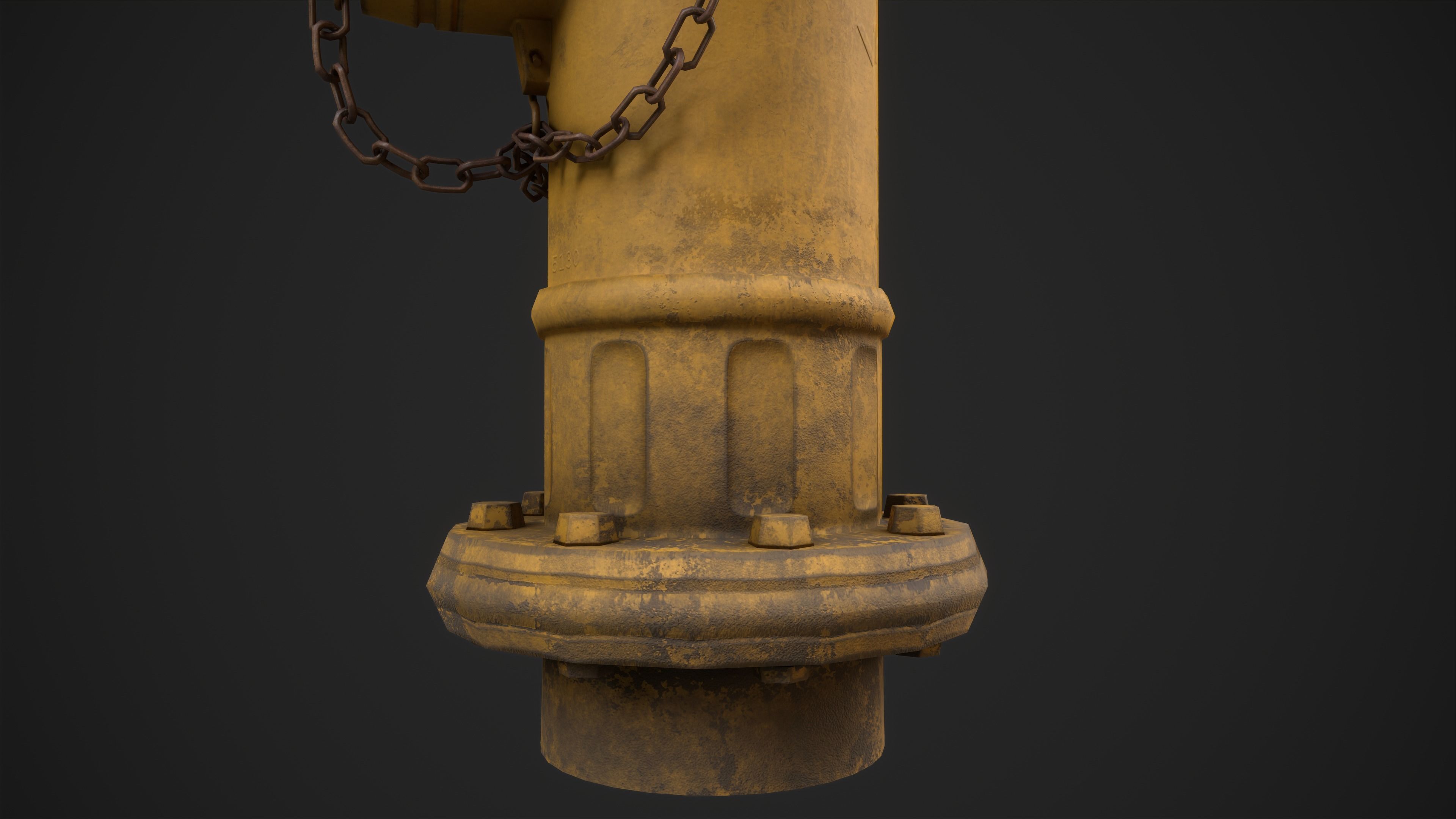 Fire hydrant Low-poly 3D model_12