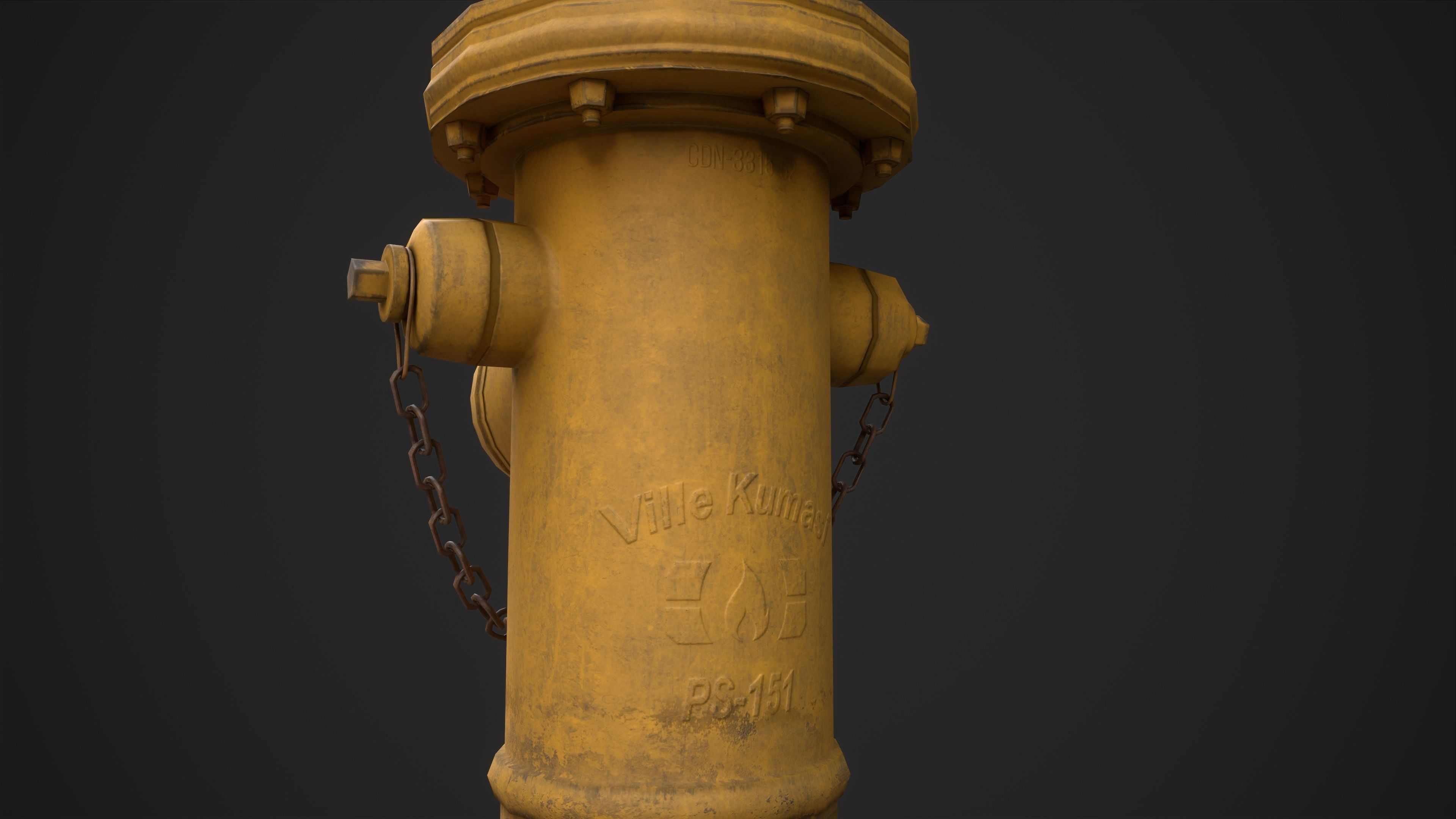 Fire hydrant Low-poly 3D model_7
