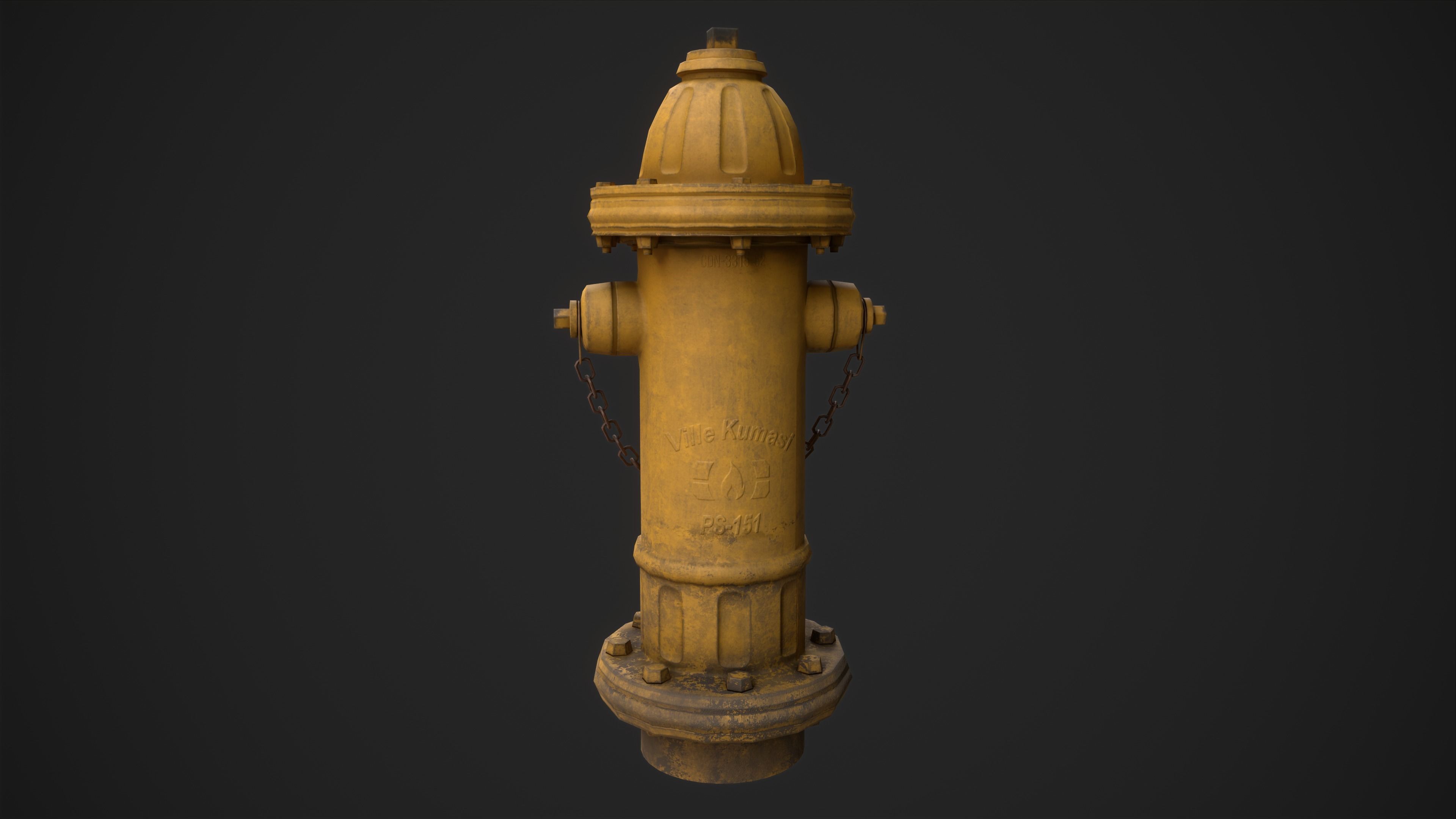 Fire hydrant Low-poly 3D model_3
