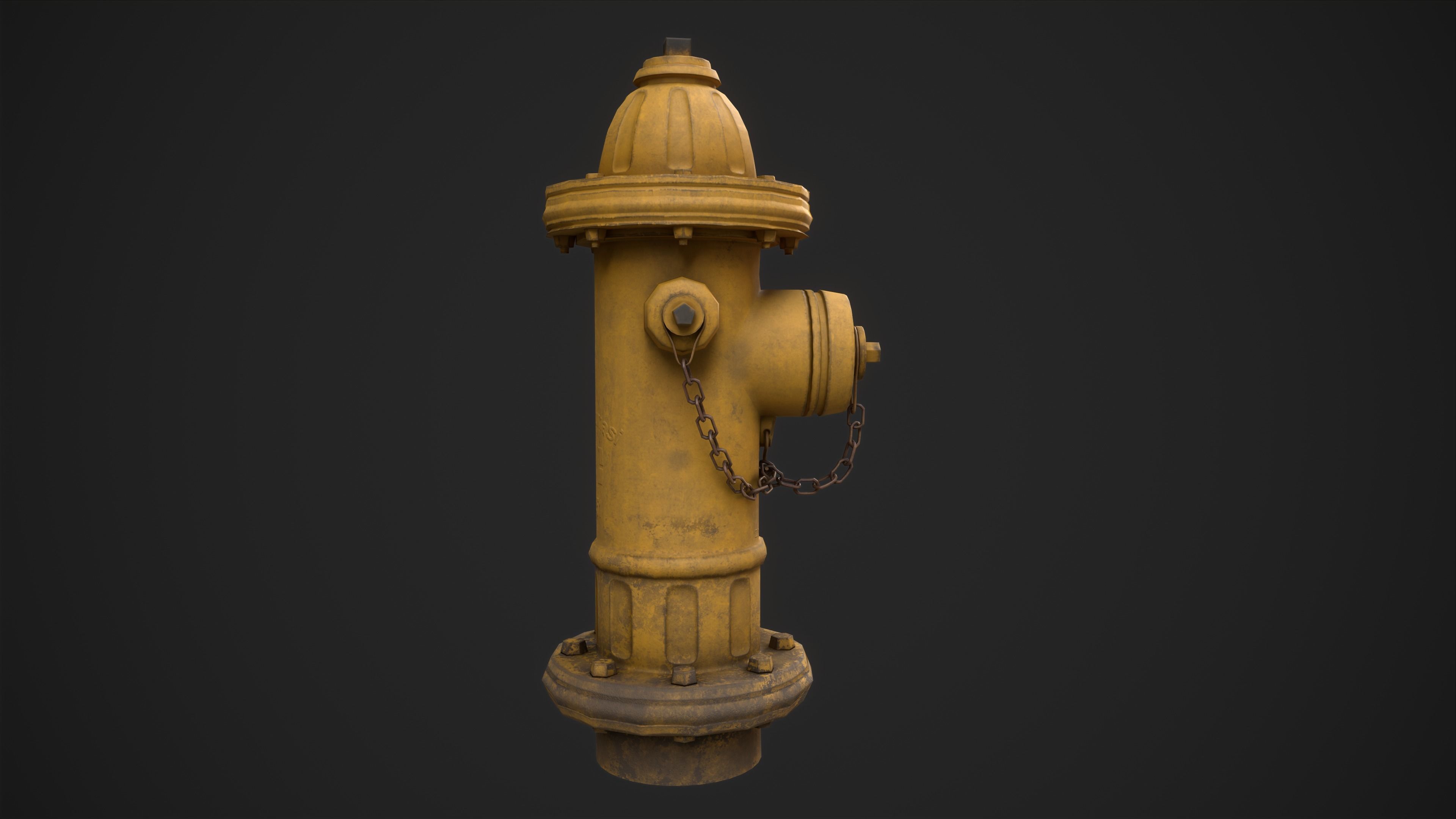 Fire hydrant Low-poly 3D model_4
