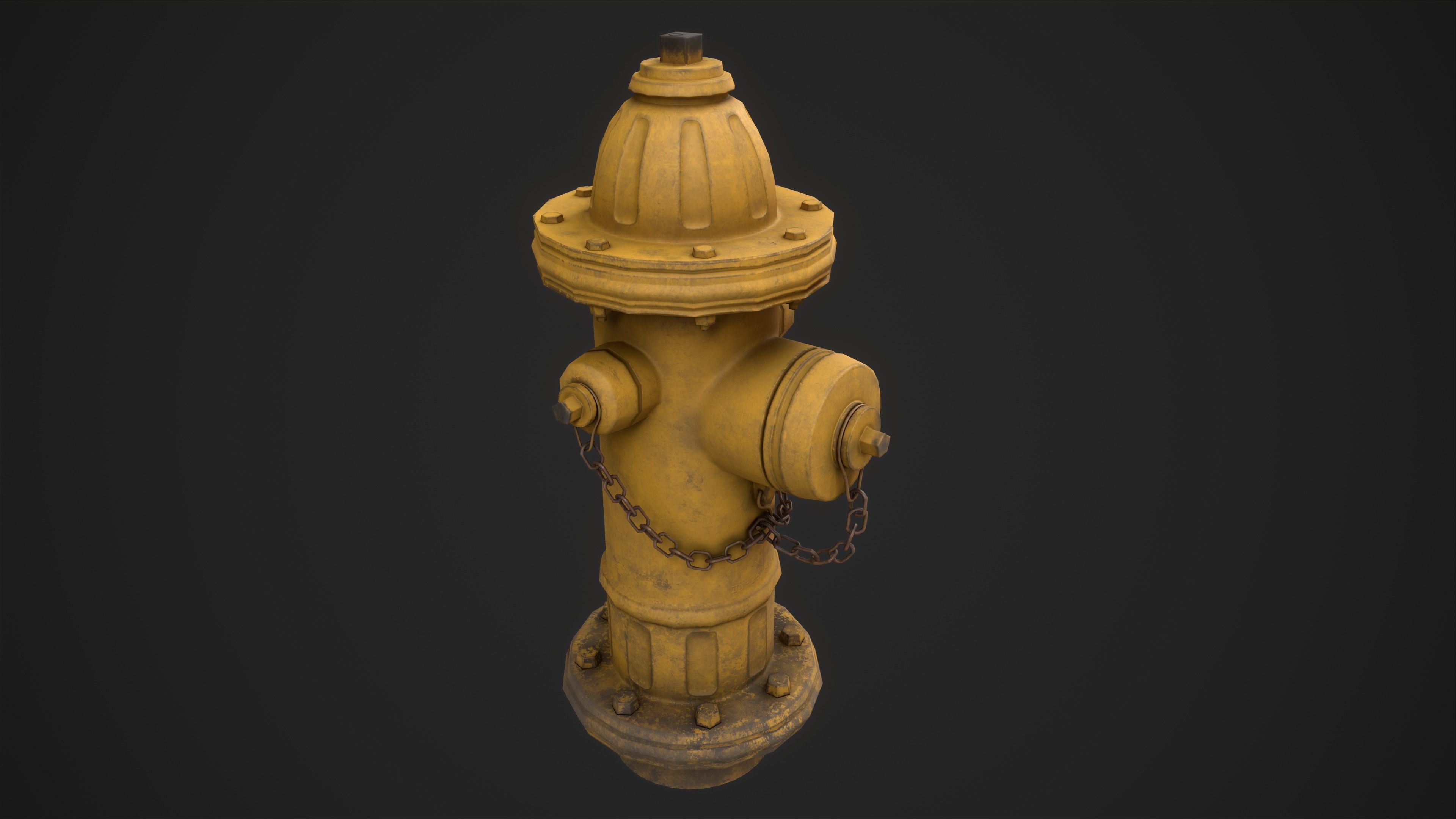 Fire hydrant Low-poly 3D model_5