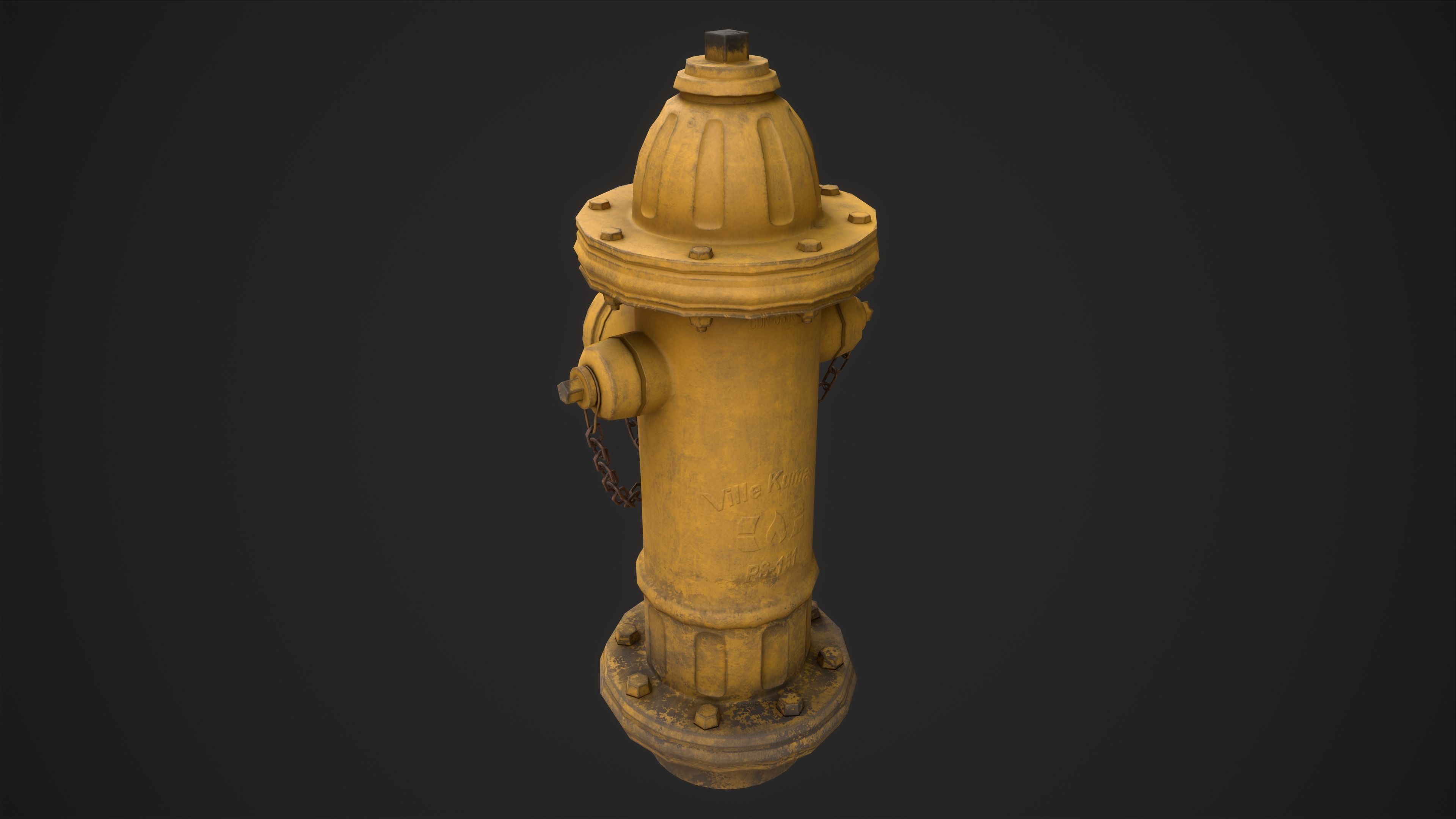 Fire hydrant Low-poly 3D model_6