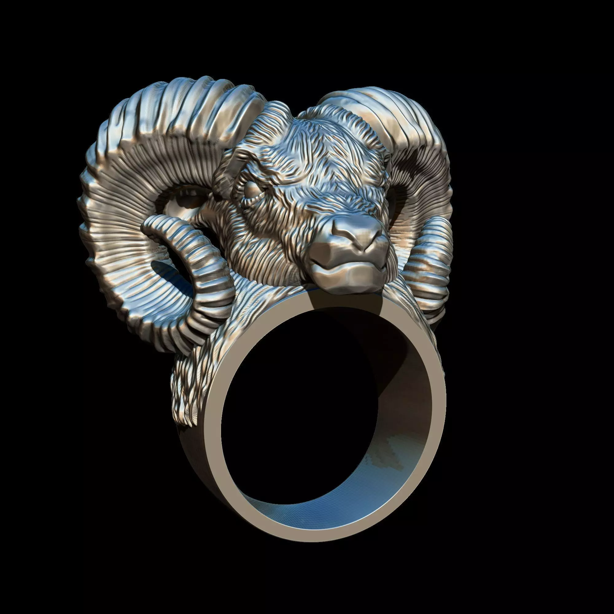 Anillo cabra monte 3D print model_0