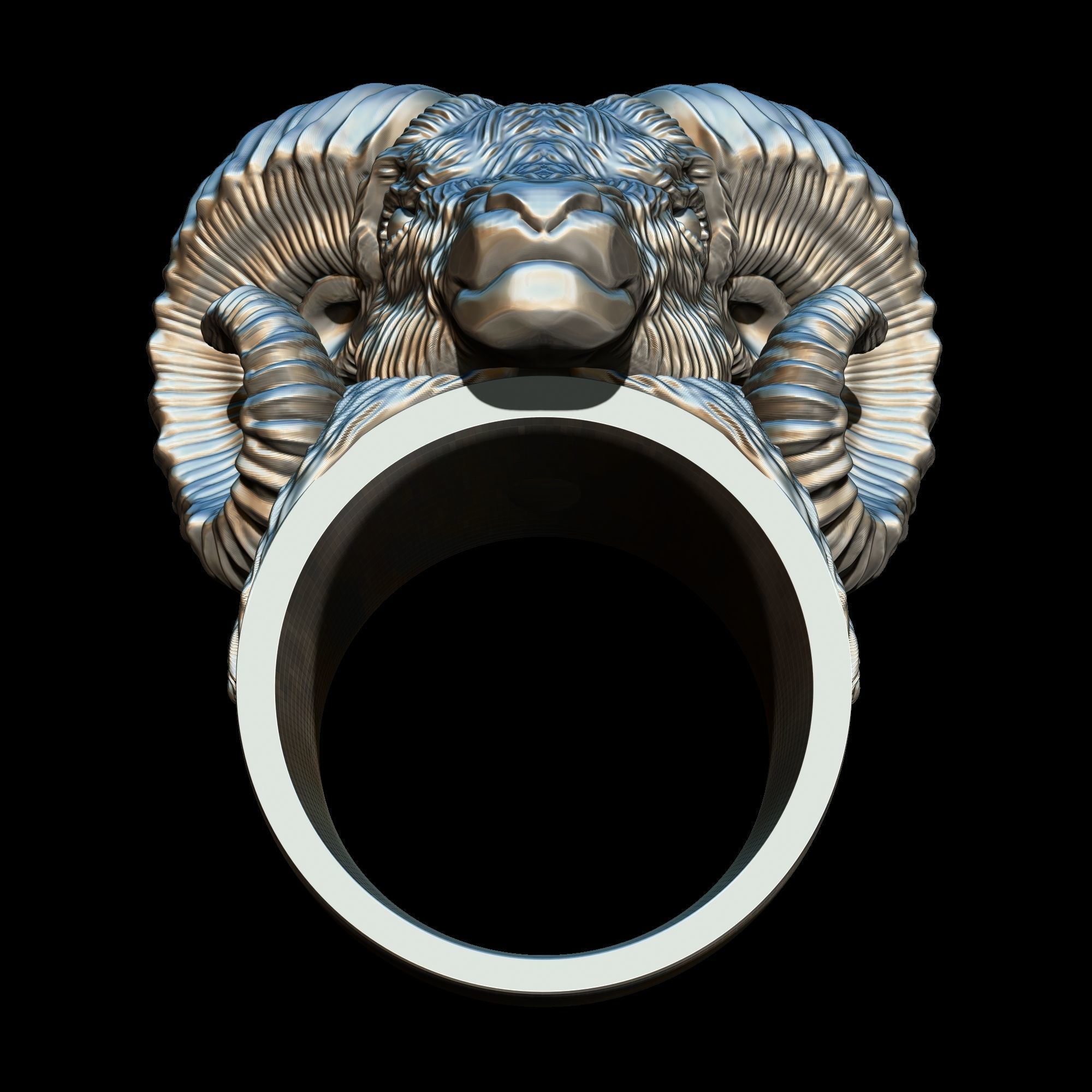 Anillo cabra monte 3D print model_4