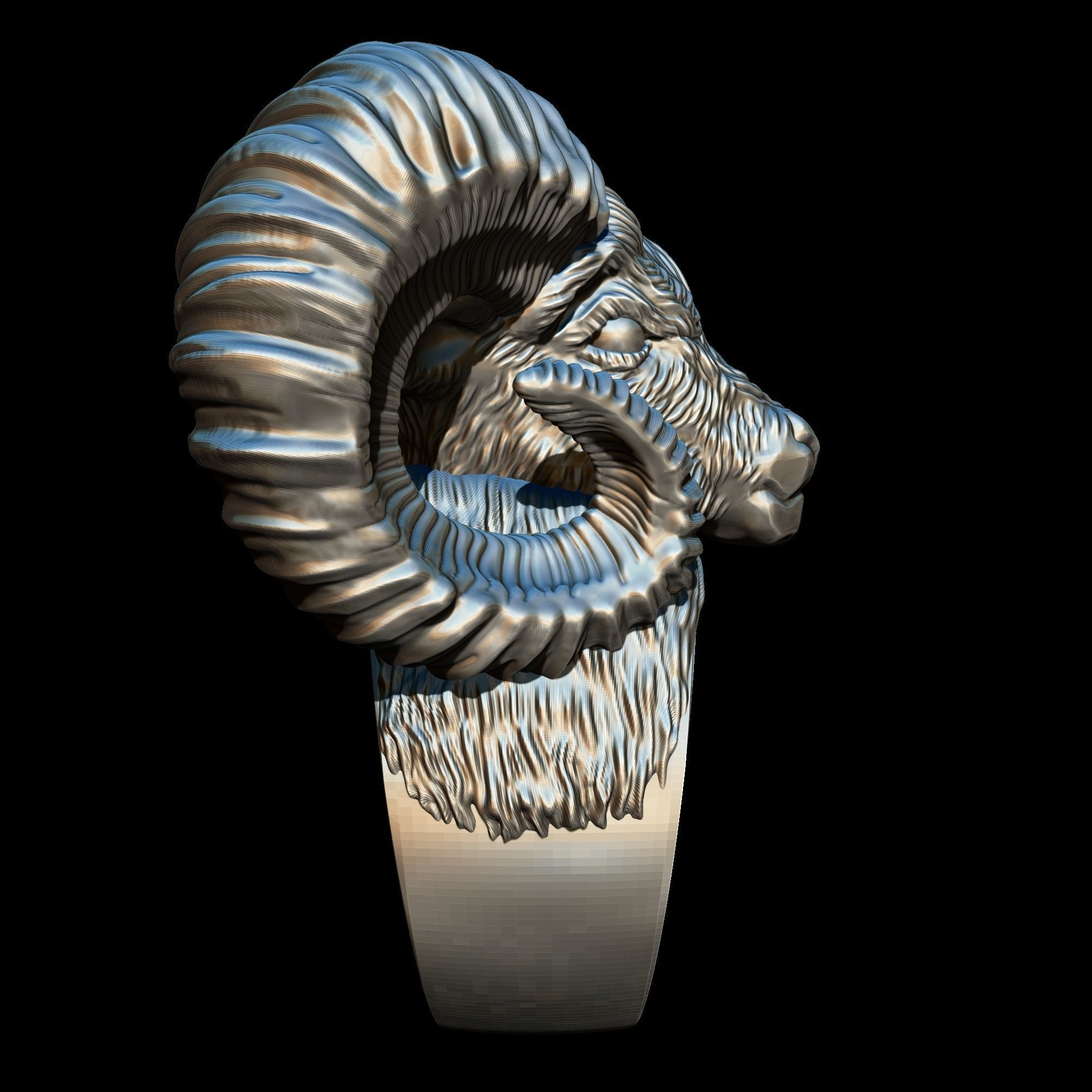 Anillo cabra monte 3D print model_5