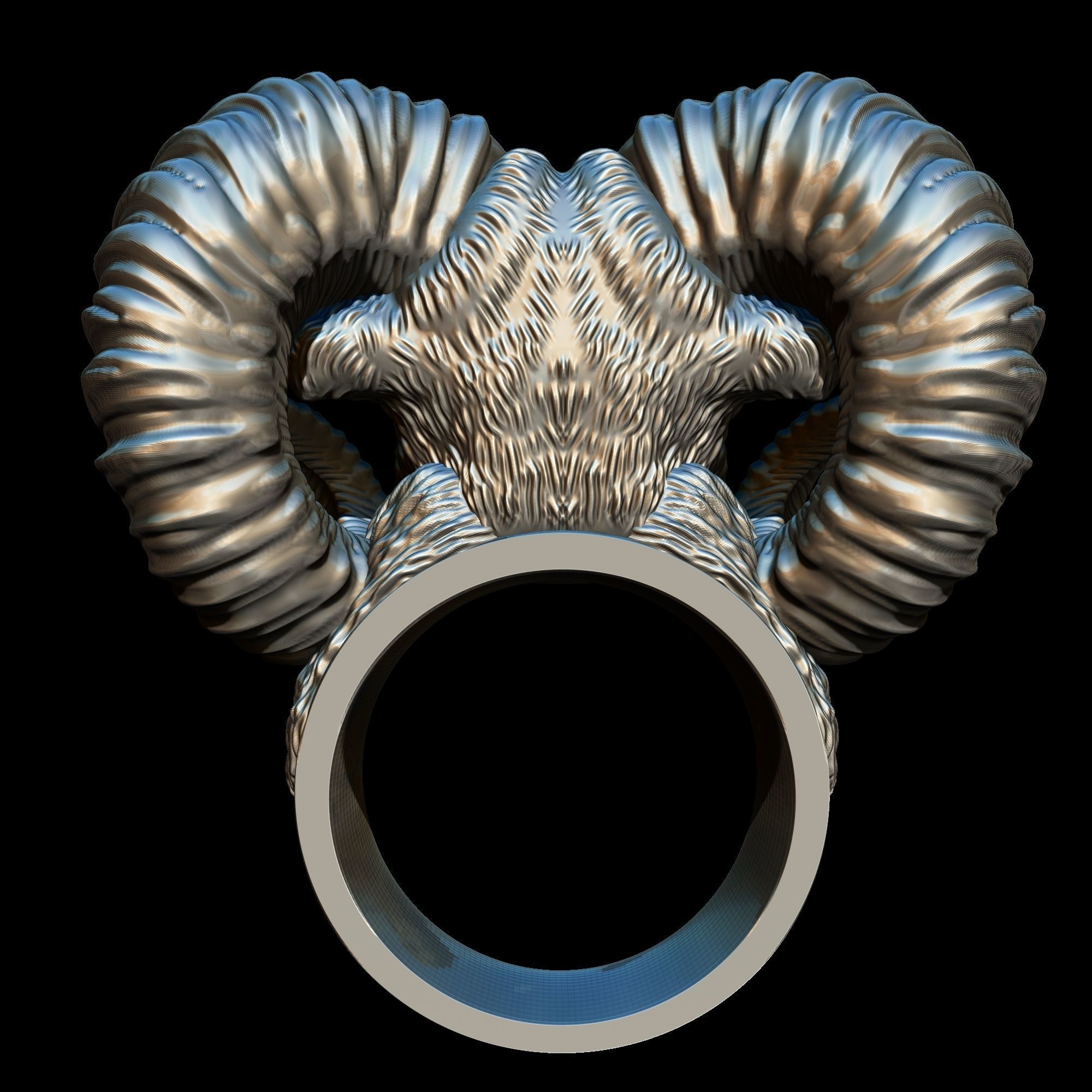 Anillo cabra monte 3D print model_6