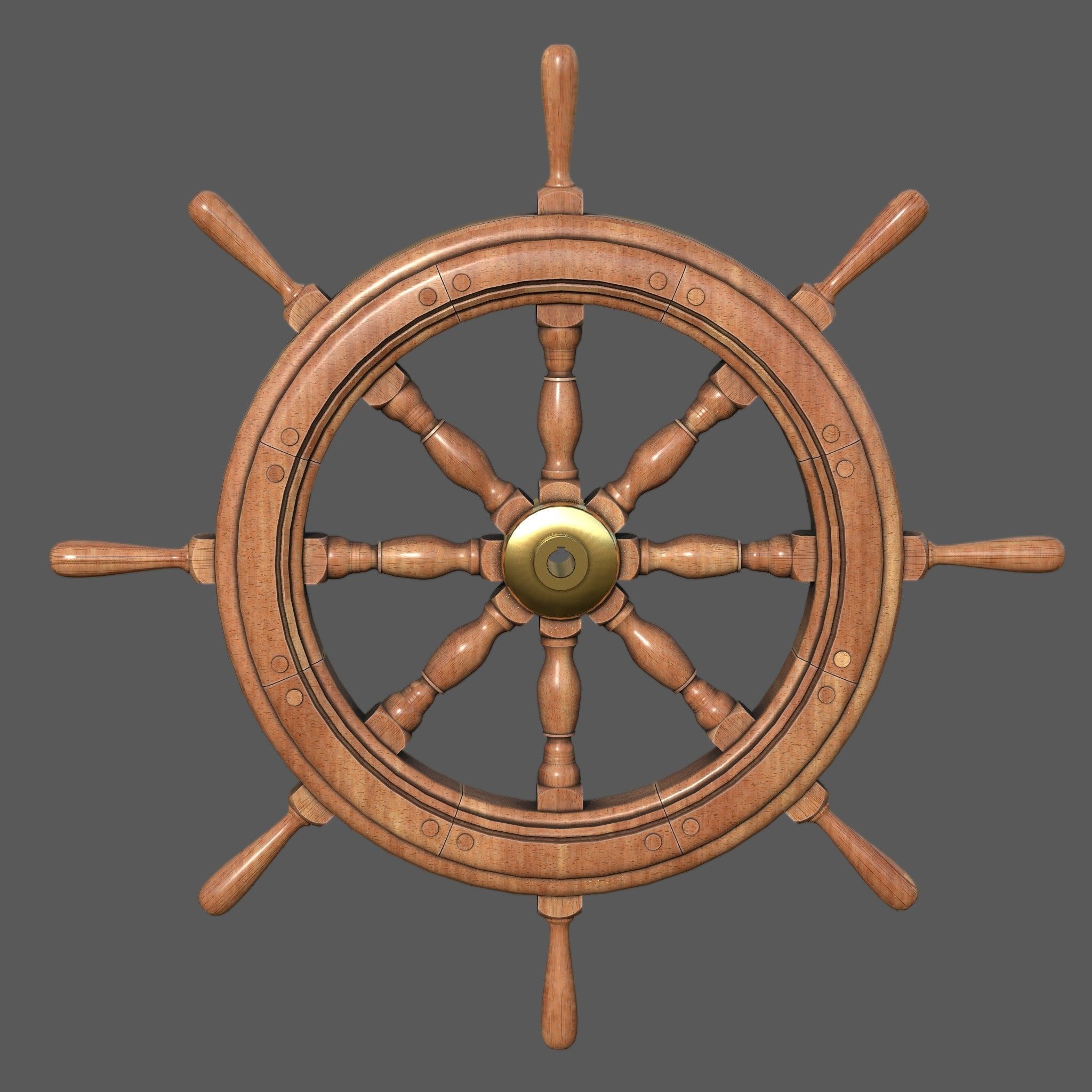 Ship Wheel 3D model_2