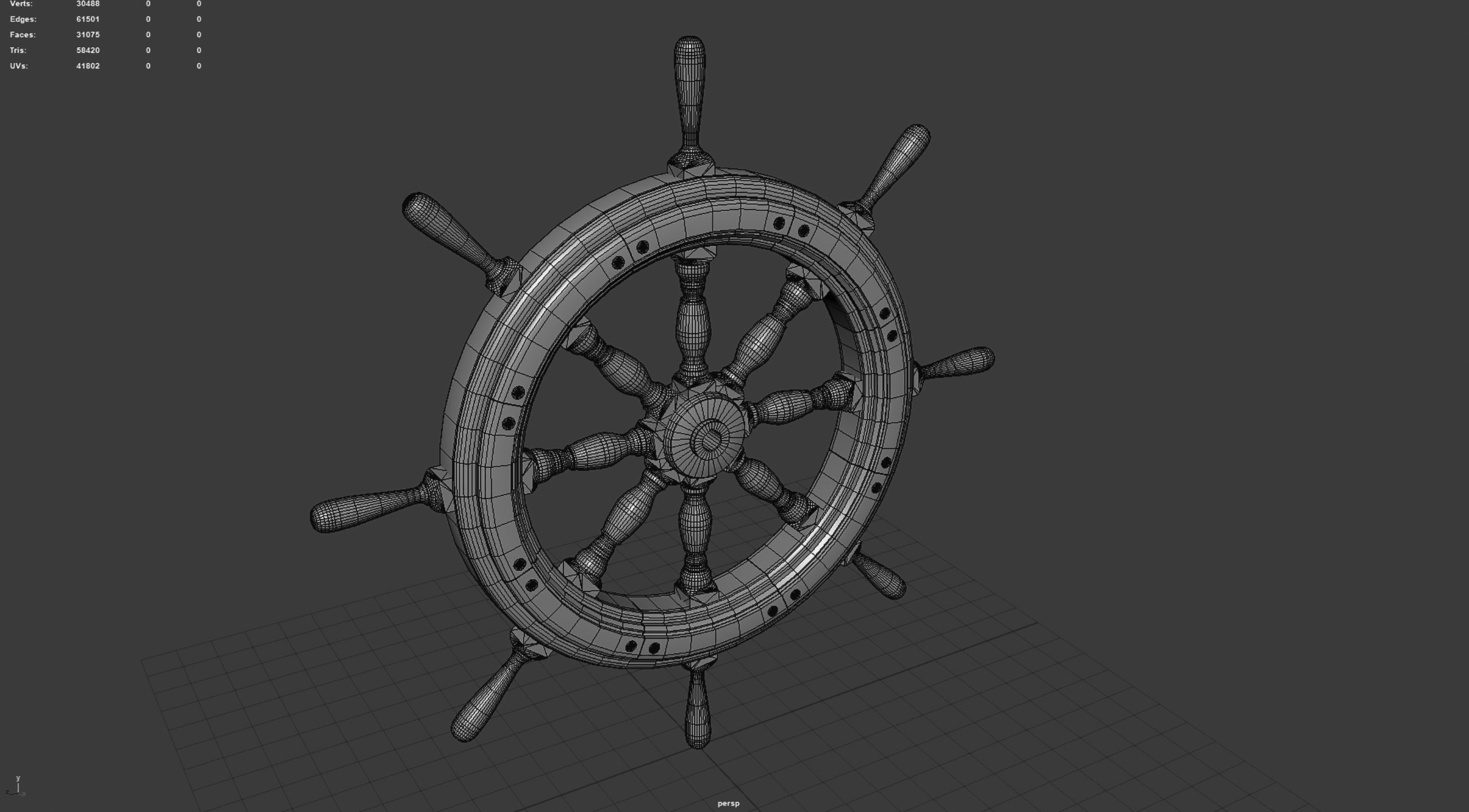 Ship Wheel 3D model_13