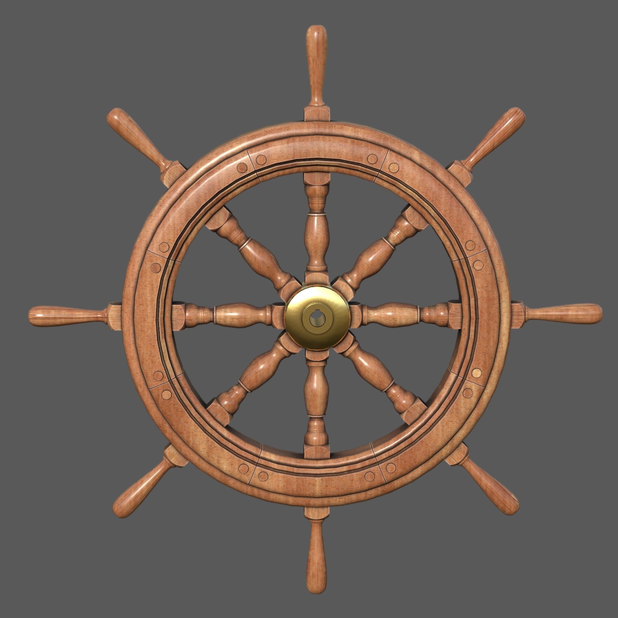 Ship Wheel 3D model_14