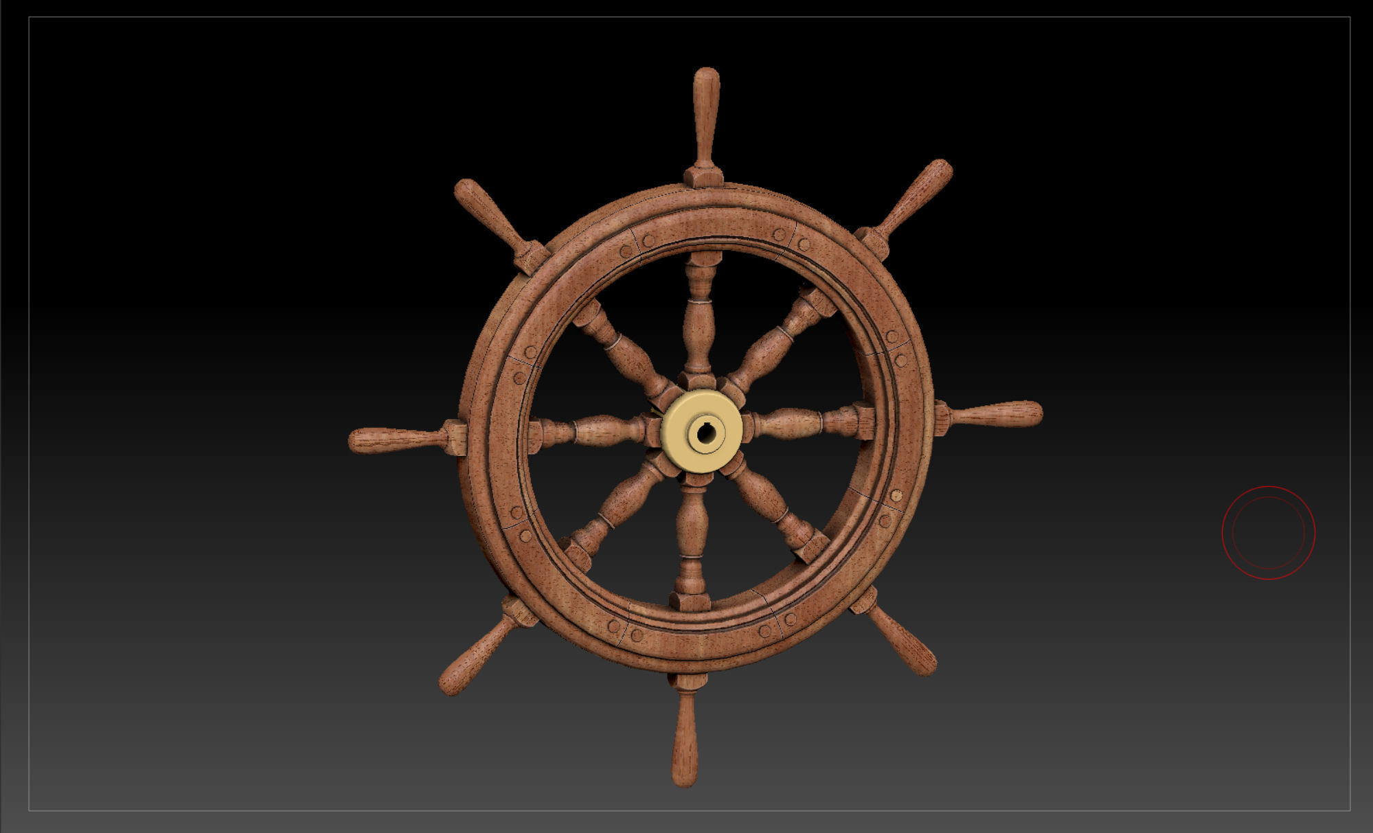 Ship Wheel 3D model_11