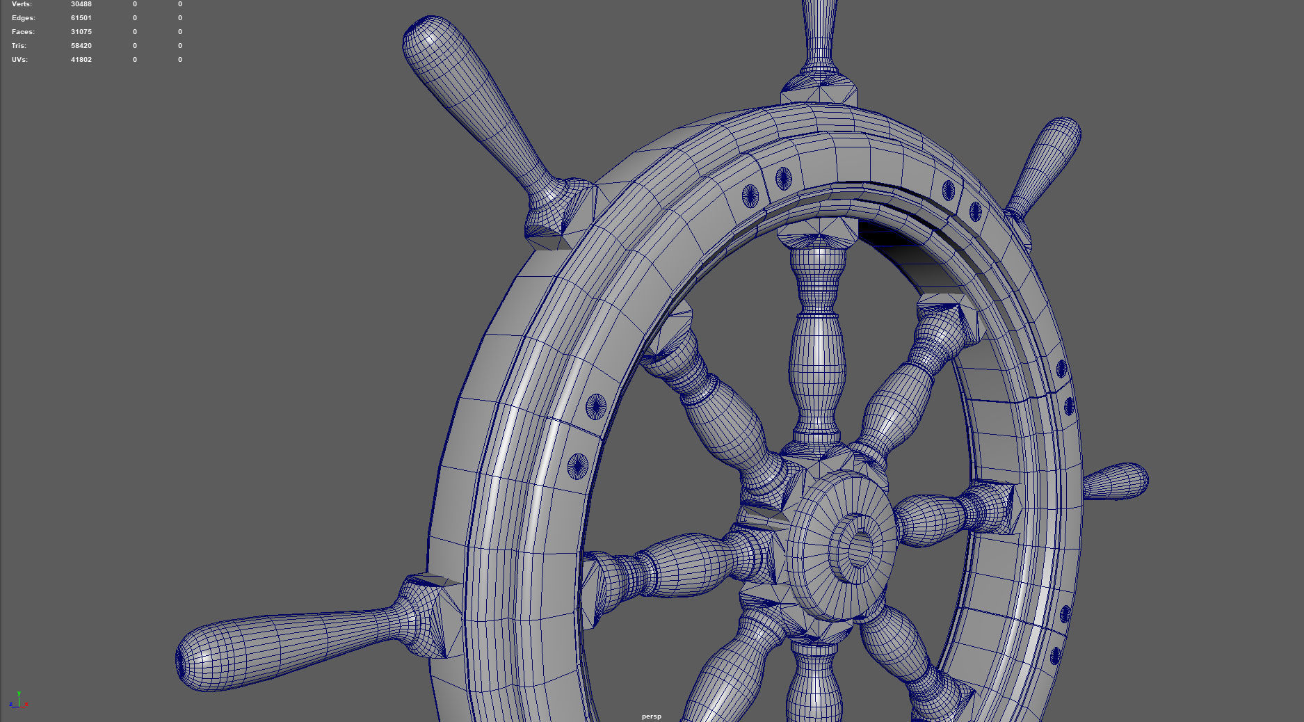 Ship Wheel 3D model_10