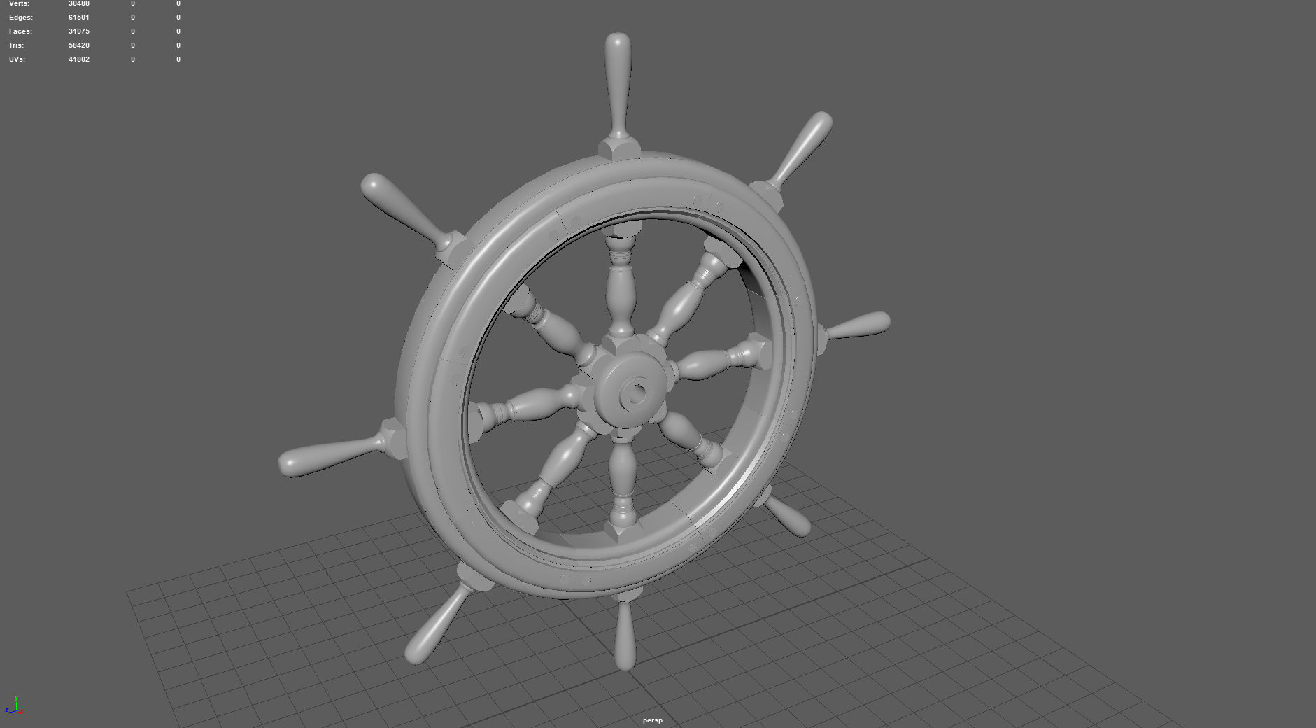 Ship Wheel 3D model_4