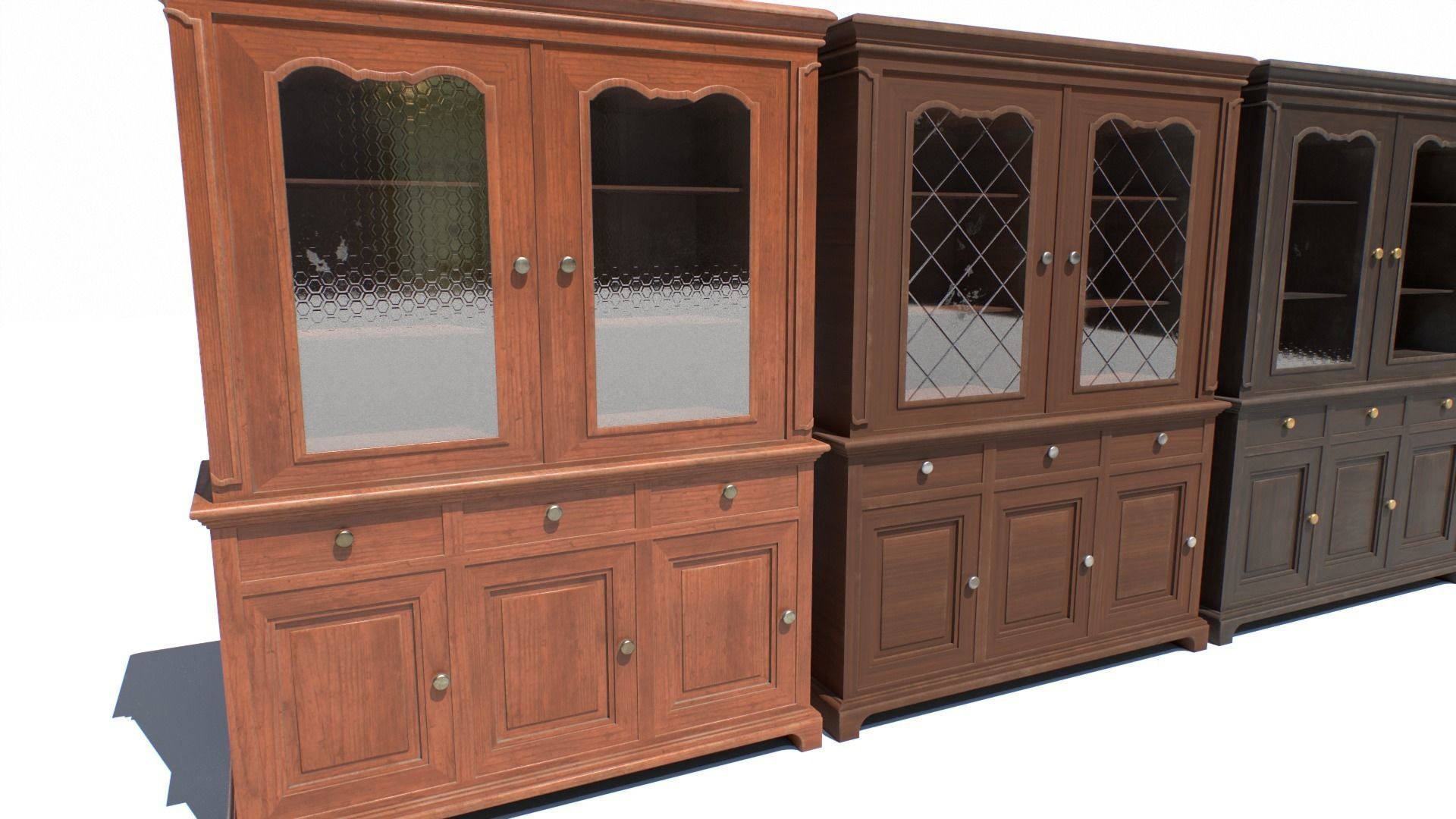 Old Cabinet set 2 Low-poly 3D model_2