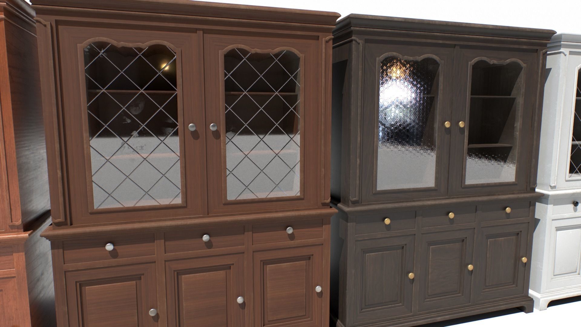Old Cabinet set 2 Low-poly 3D model_4