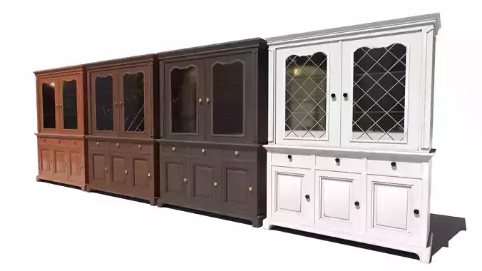 Old Cabinet set 2 Low-poly 3D model