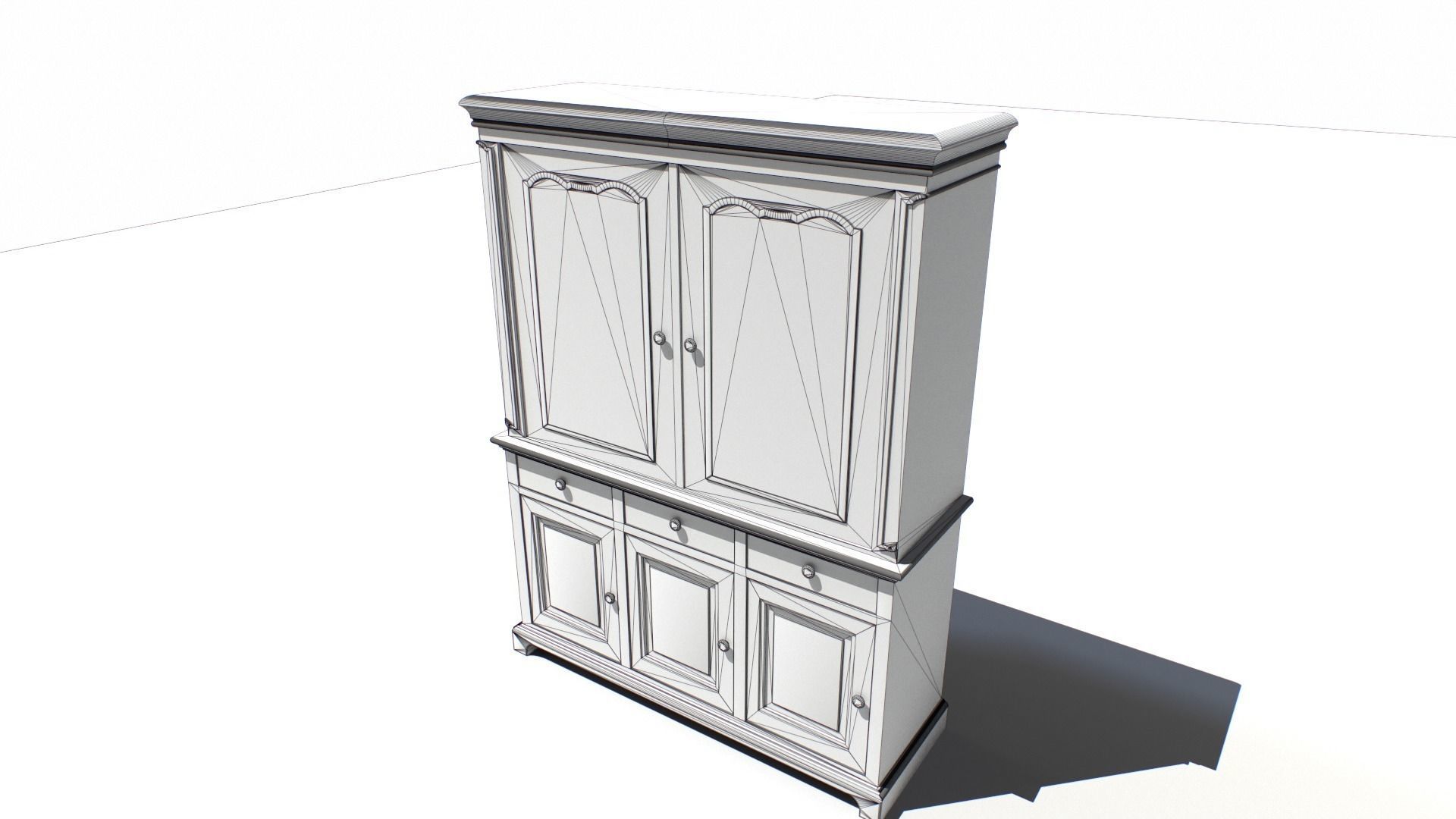Old Cabinet set 2 Low-poly 3D model_6