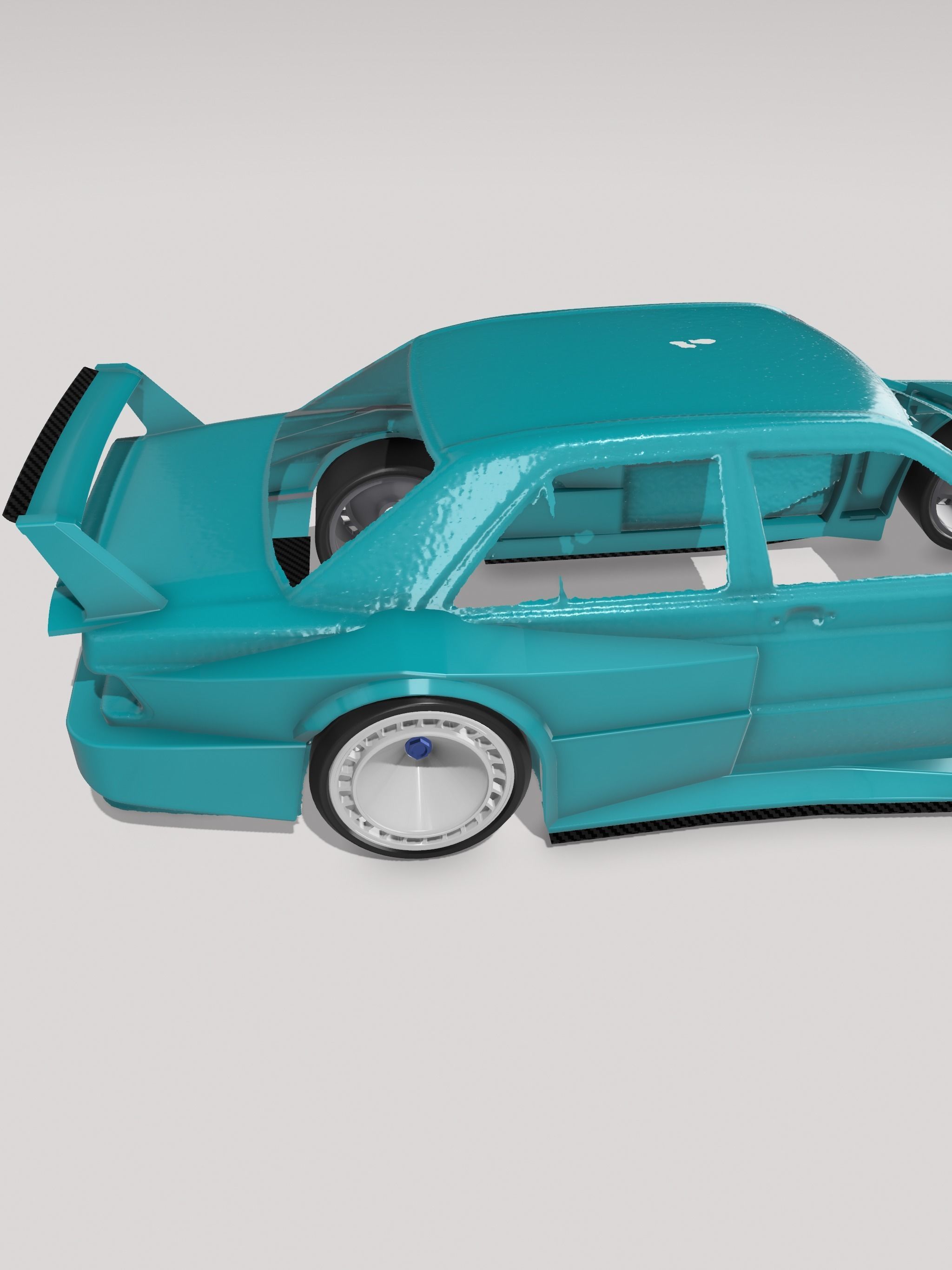 Mercedes 190e EVO2 KYZA Wide Body kit 2 versions 3D print model_8