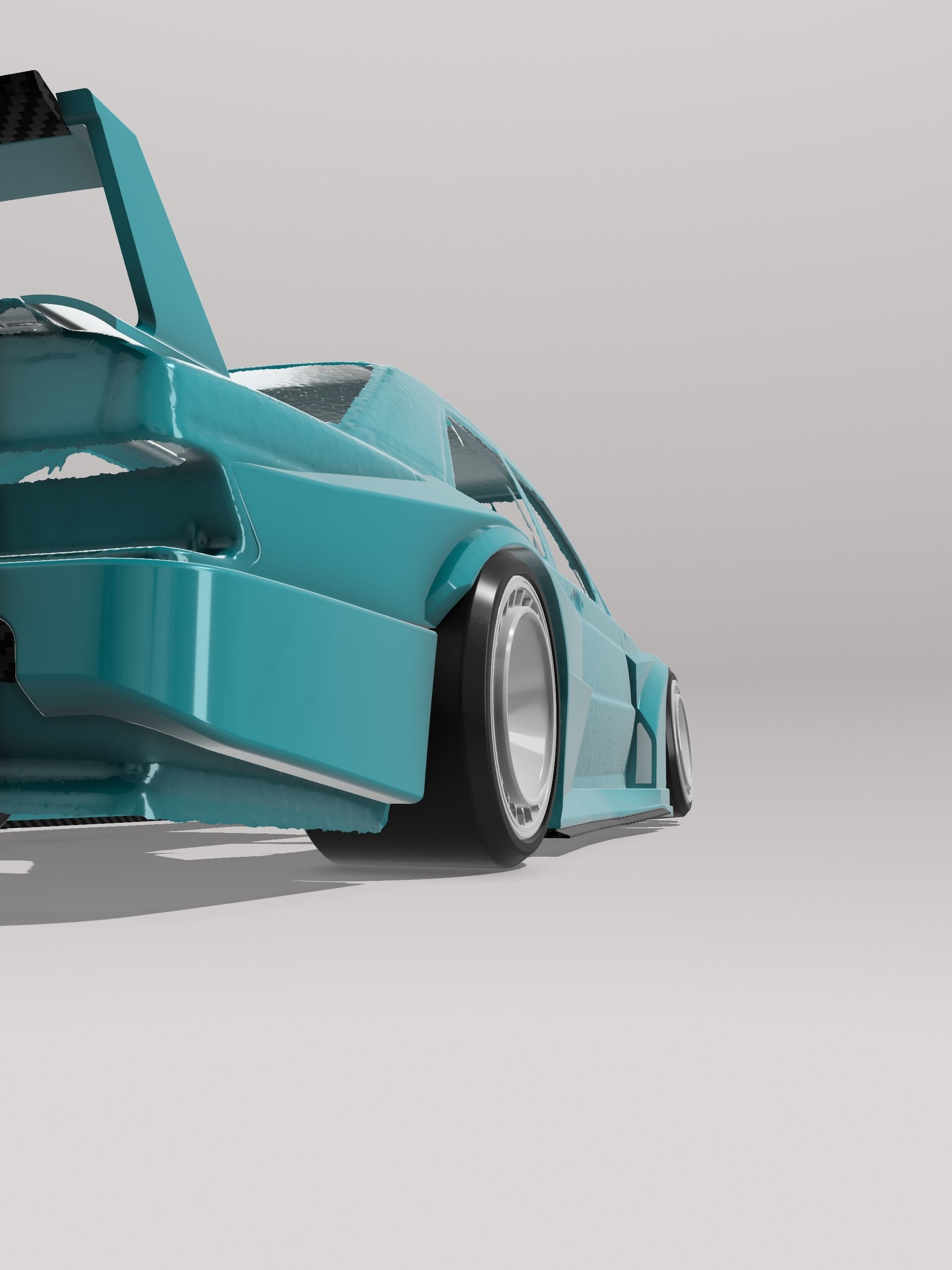 Mercedes 190e EVO2 KYZA Wide Body kit 2 versions 3D print model_23