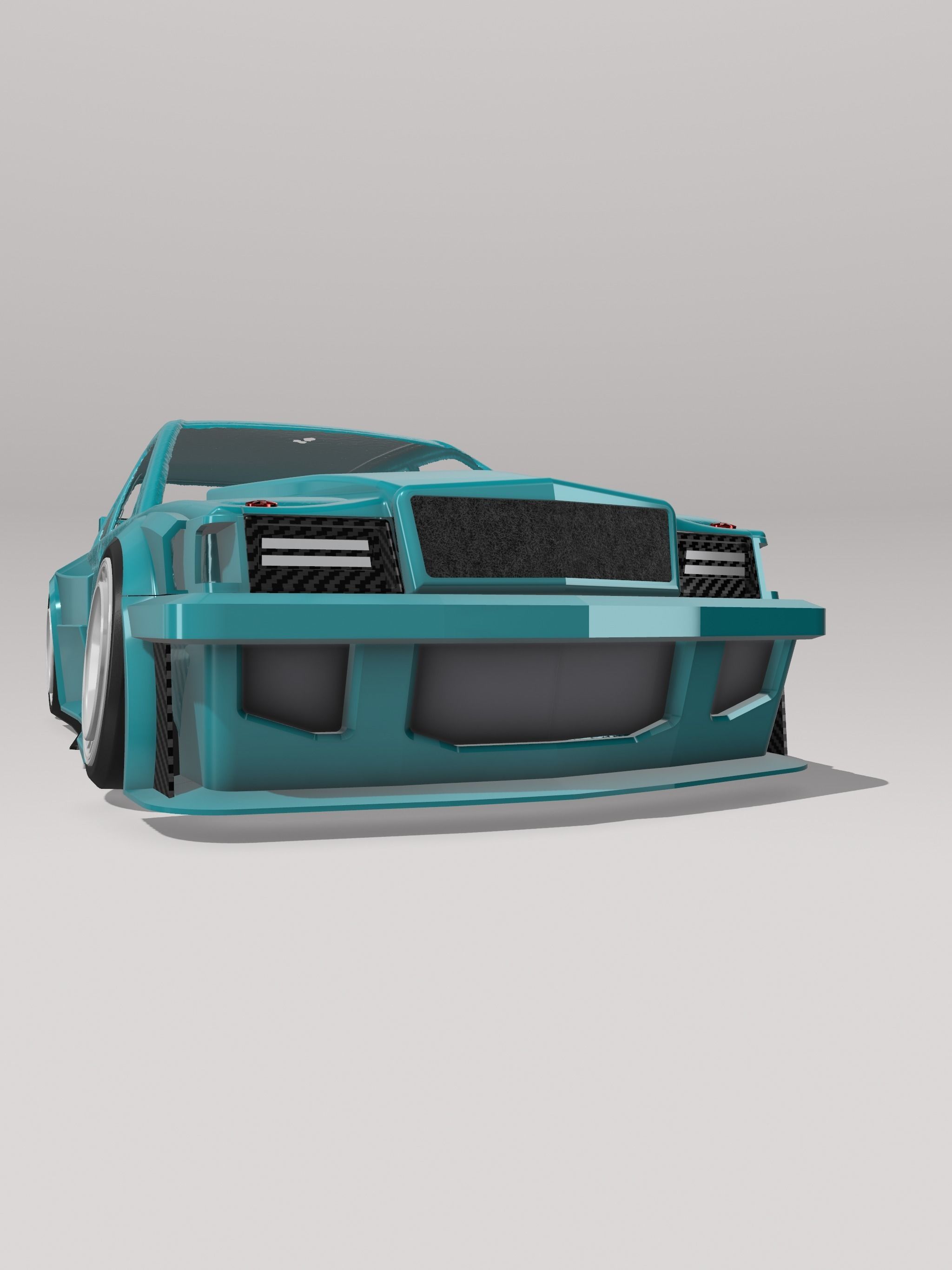 Mercedes 190e EVO2 KYZA Wide Body kit 2 versions 3D print model_6