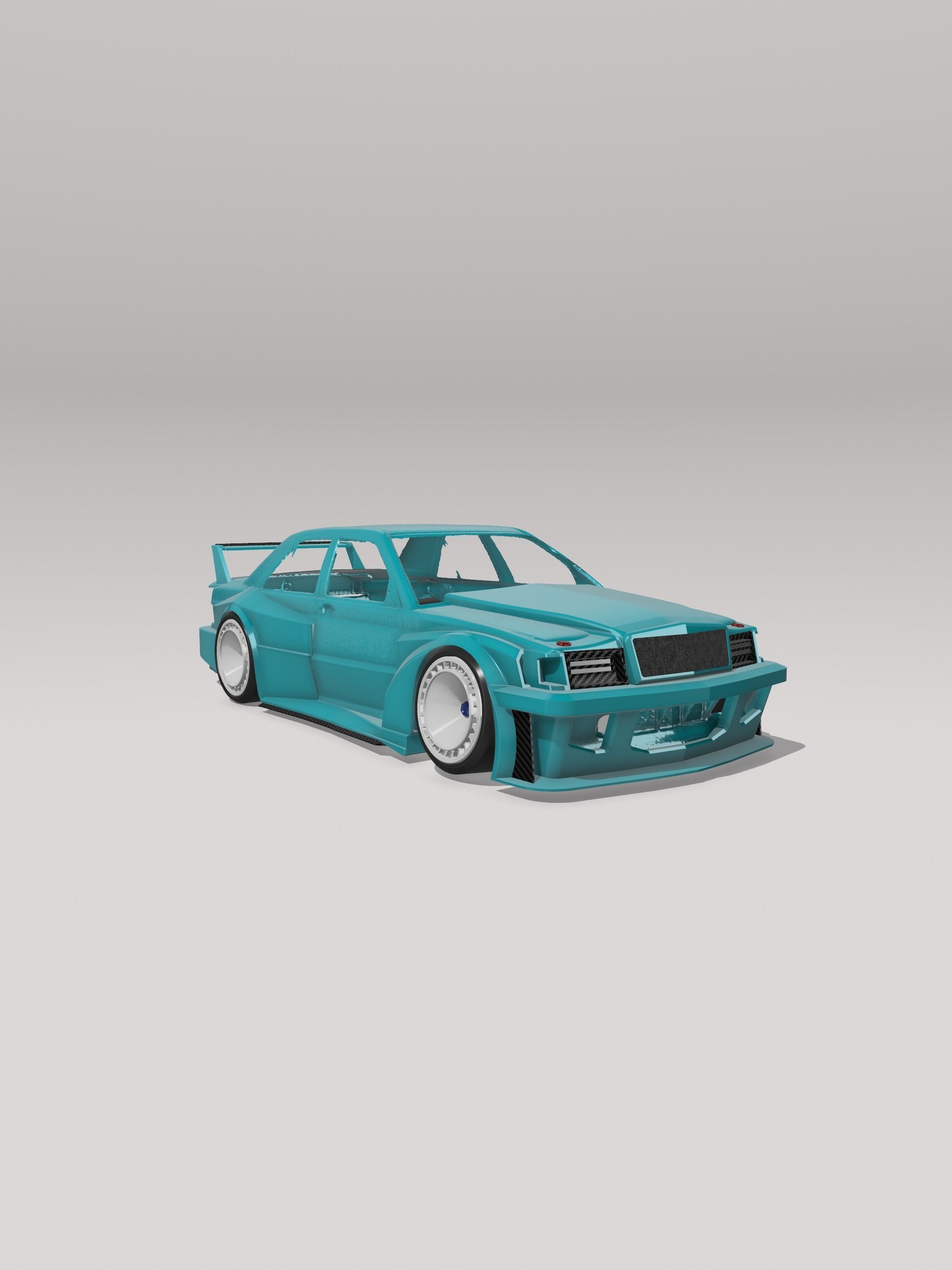 Mercedes 190e EVO2 KYZA Wide Body kit 2 versions 3D print model_22