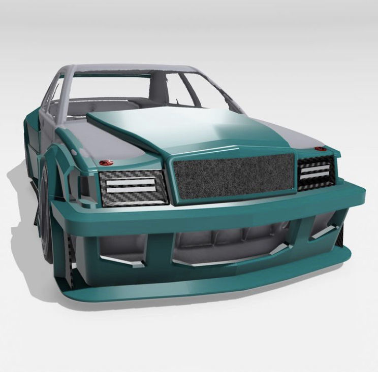 Mercedes 190e EVO2 KYZA Wide Body kit 2 versions 3D print model_17