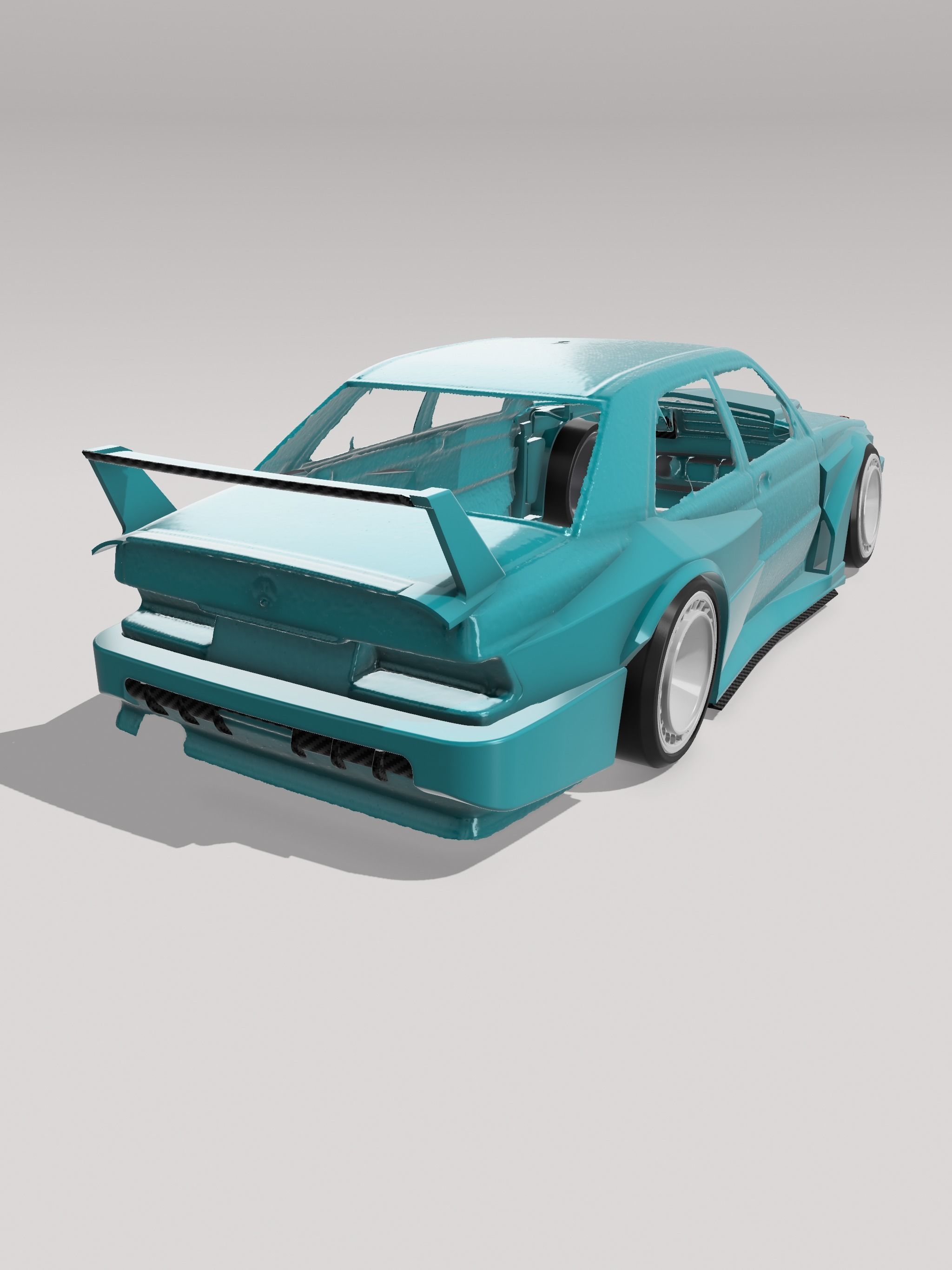 Mercedes 190e EVO2 KYZA Wide Body kit 2 versions 3D print model_19