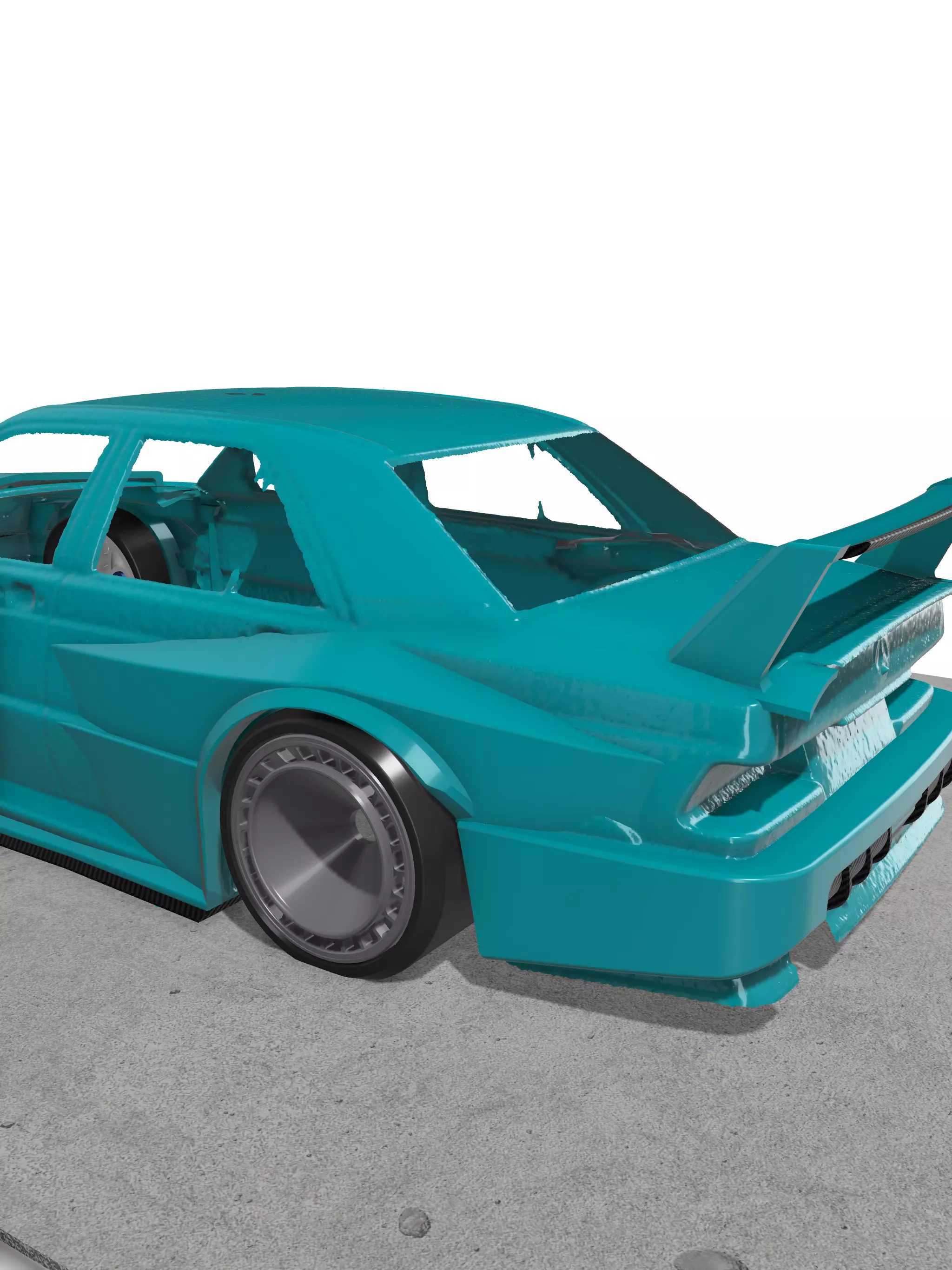 Mercedes 190e EVO2 KYZA Wide Body kit 2 versions 3D print model_31