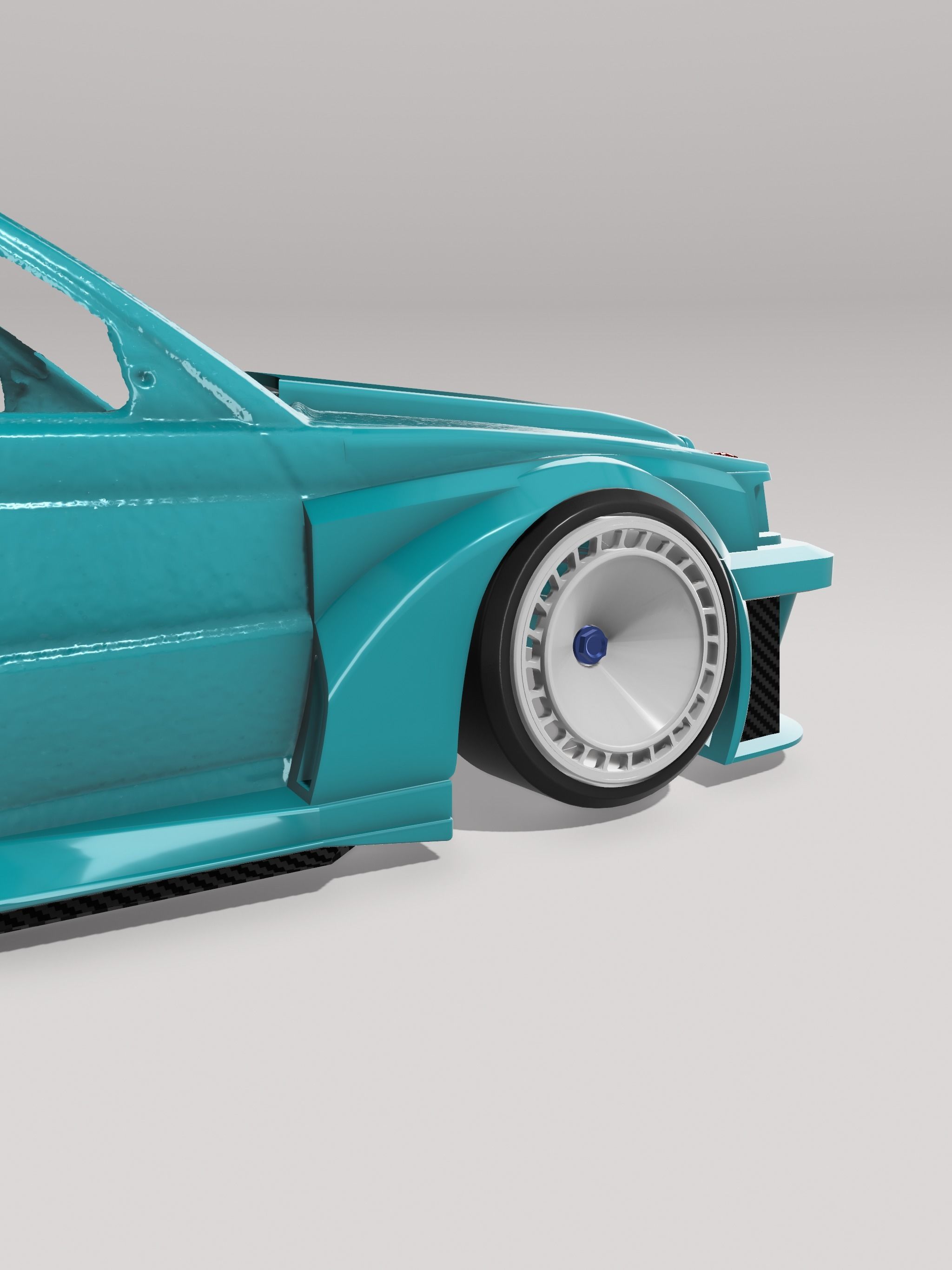 Mercedes 190e EVO2 KYZA Wide Body kit 2 versions 3D print model_26