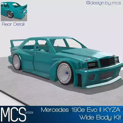 Mercedes 190e EVO2 KYZA Wide Body kit 2 versions