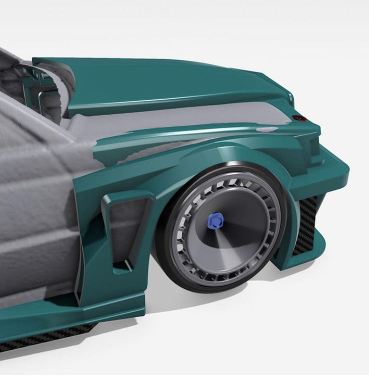 Mercedes 190e EVO2 KYZA Wide Body kit 2 versions 3D print model_16