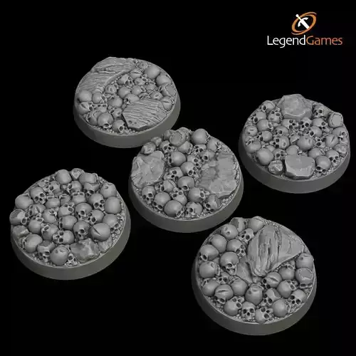 LegendGames Skull Bases - 28-5mm Round x5 3D print model