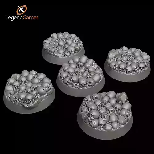 LegendGames Skull Bases - 25mm Round  x5 3D print model