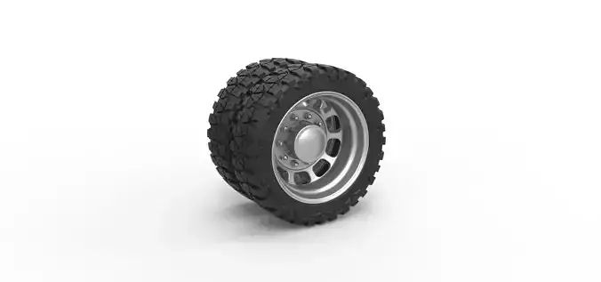 Rear semi wheel for pickup V3 Scale 1 to 25
