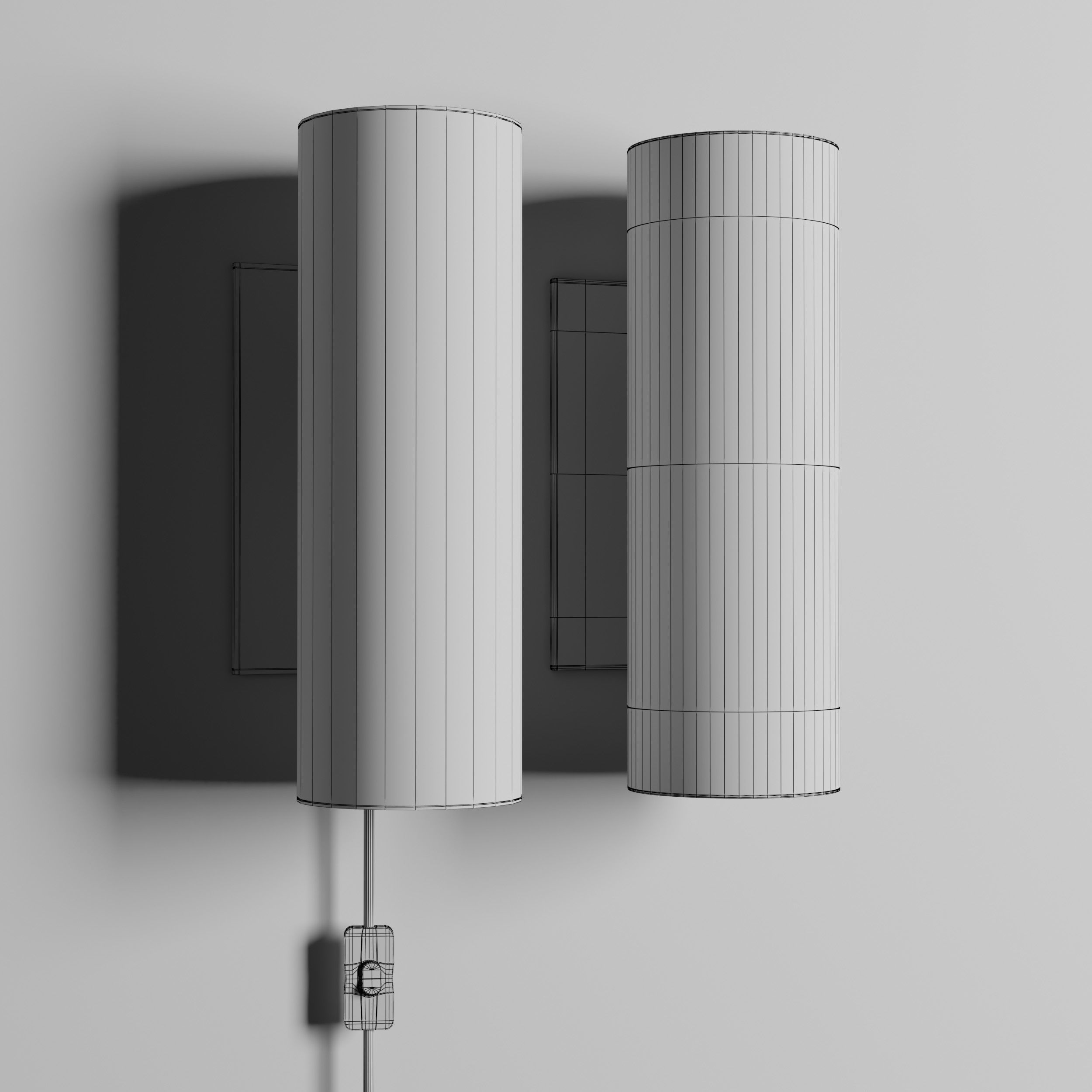 Menu Hashira Wall Lamp Low-poly 3D model_1