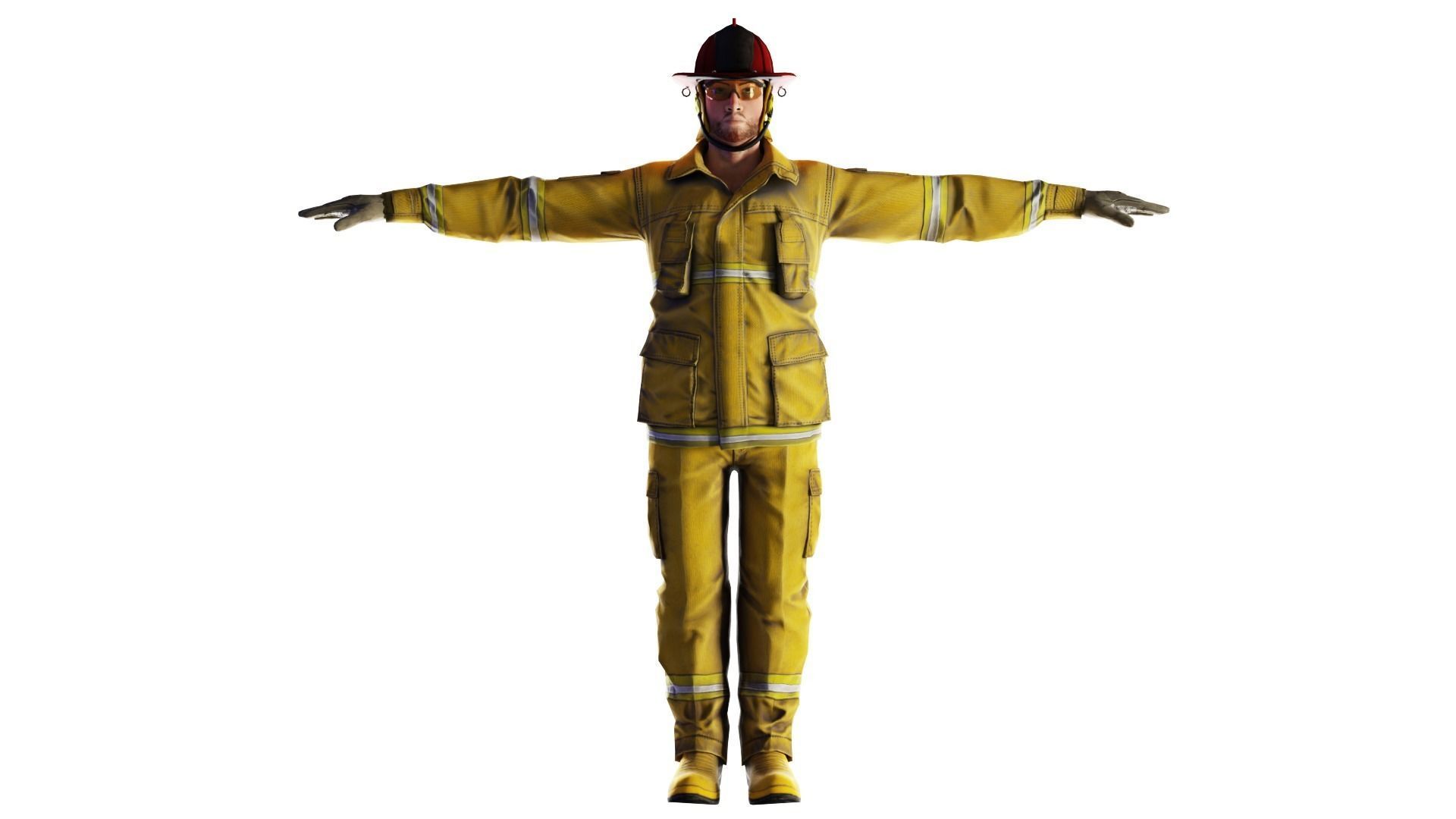 Brave Protector High Quality 3D Model Firefighter Low-poly 3D model_3