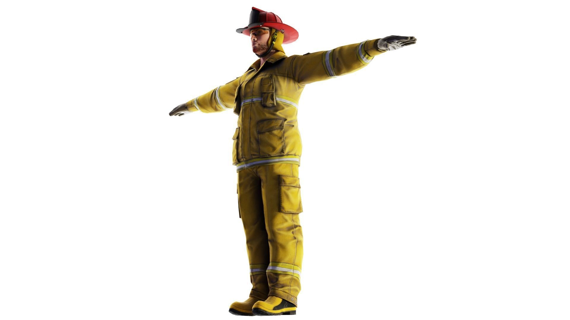 Brave Protector High Quality 3D Model Firefighter Low-poly 3D model_4