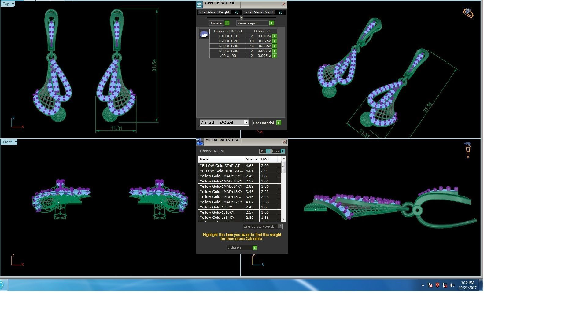 120 Drop Earrings stl details pack 3D print model_86