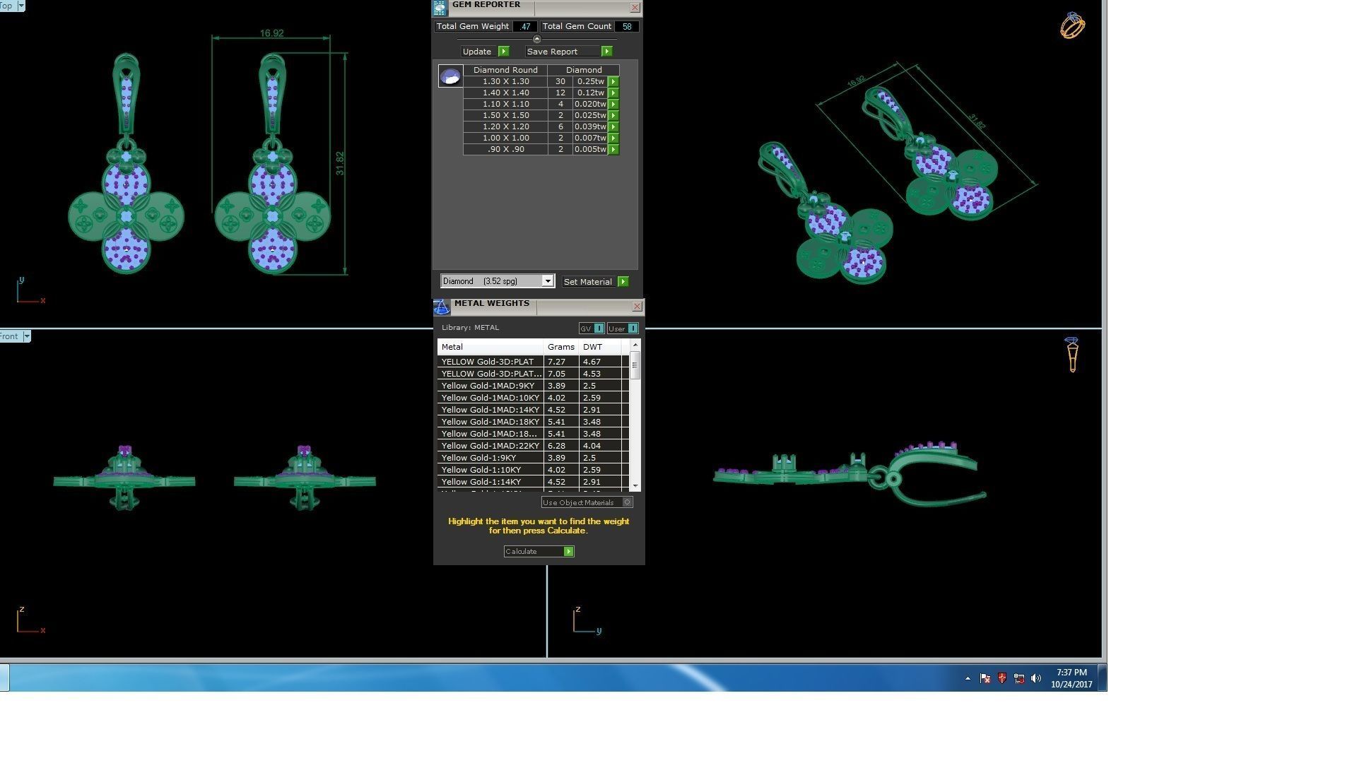 120 Drop Earrings stl details pack 3D print model_105