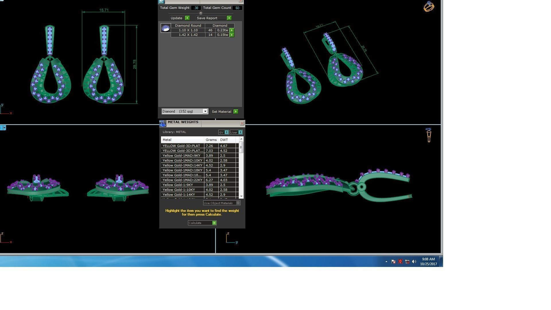 120 Drop Earrings stl details pack 3D print model_102