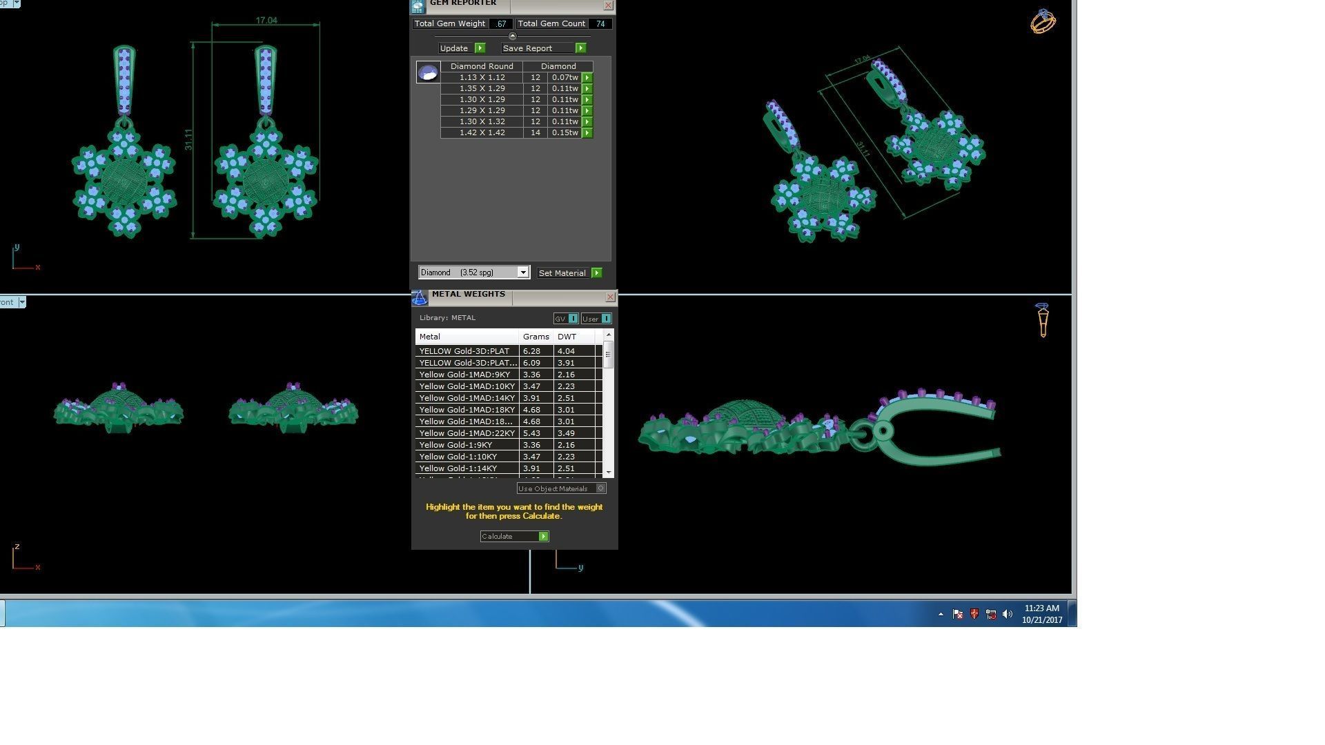 120 Drop Earrings stl details pack 3D print model_74