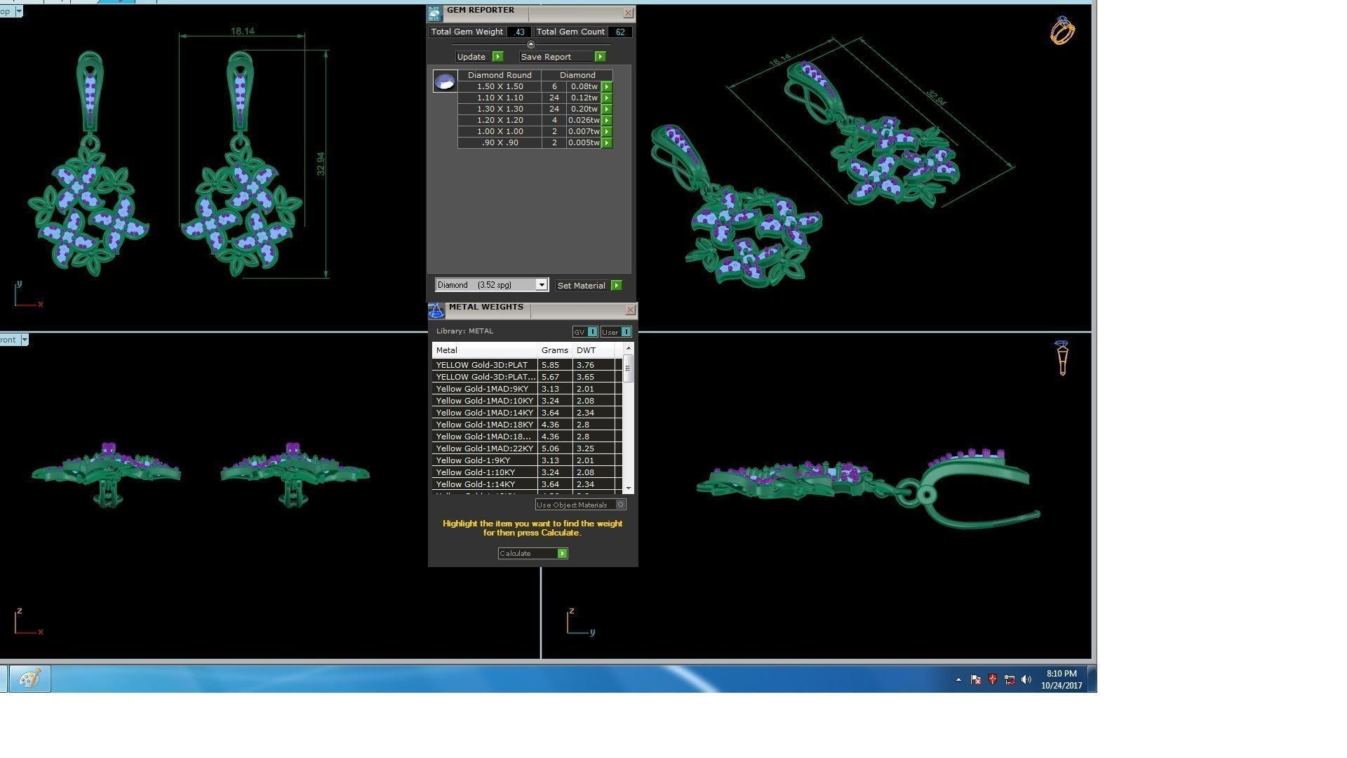120 Drop Earrings stl details pack 3D print model_11