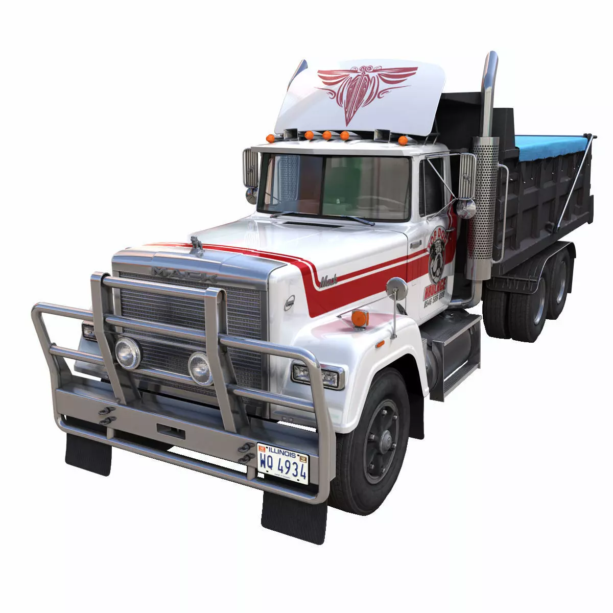 Superliner dump truck Low-poly 3D model