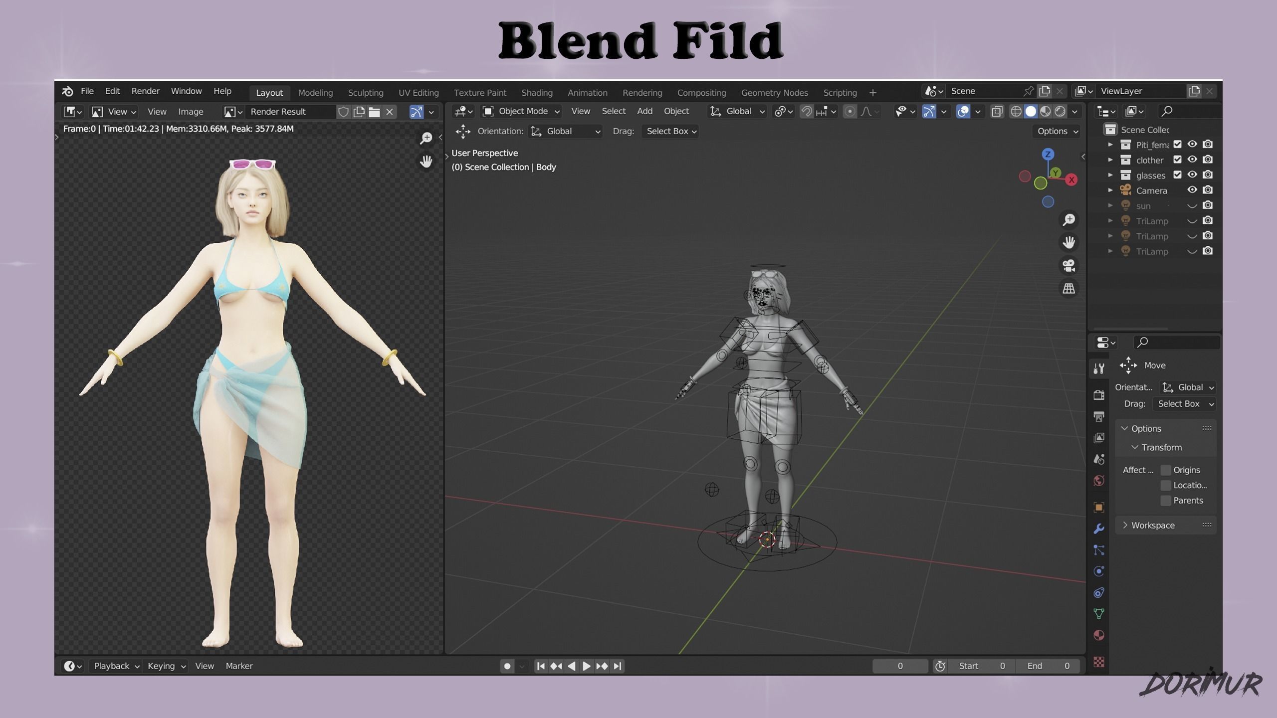 Sunny Piti - Beach girl - Game Ready Low-poly 3D model Low-poly 3D model_7